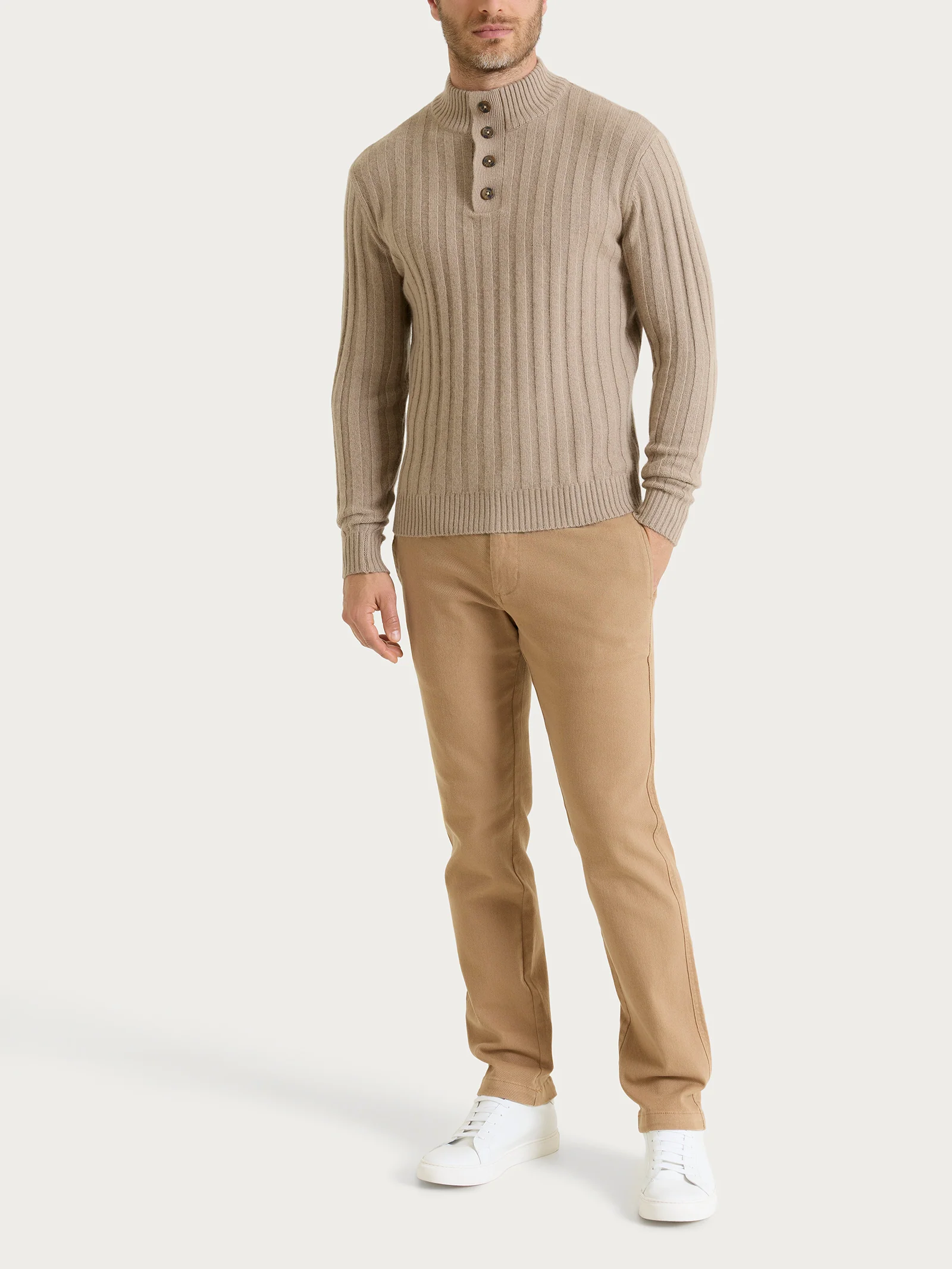 Lupetto con costa piatta in Natural Soft - Glace' Mel. - Image 4