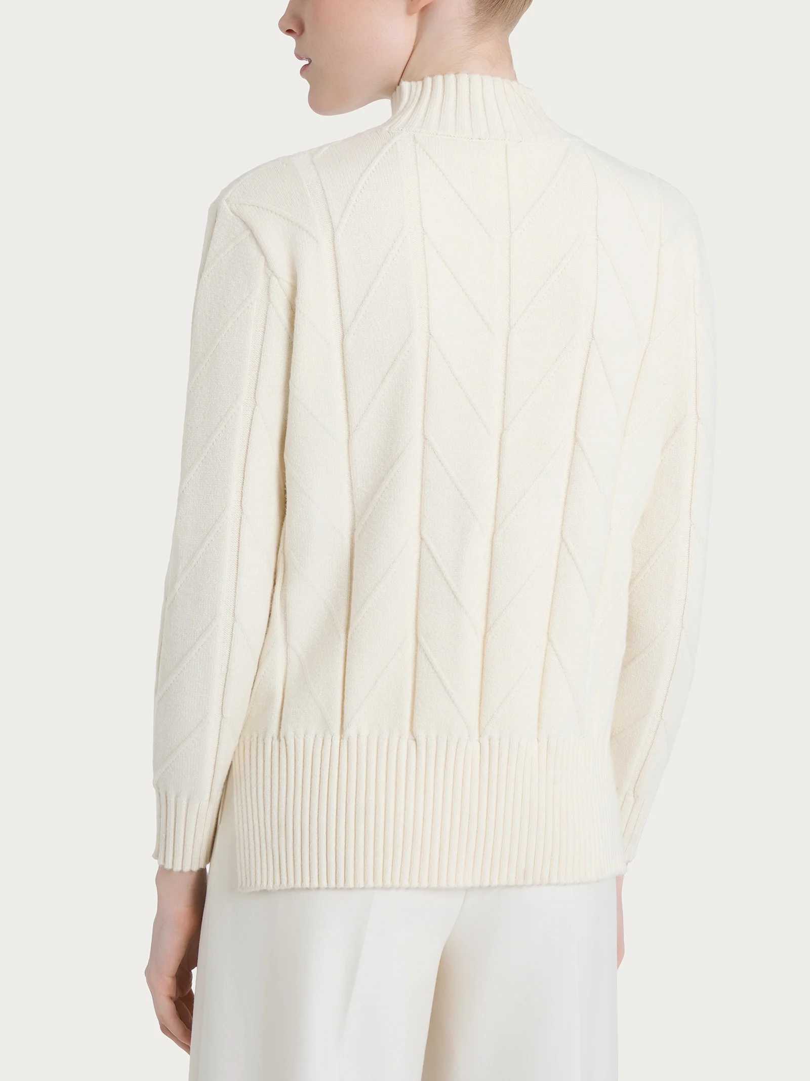 Lupetto con punto spiga in Super Soft - Avorio - Image 2