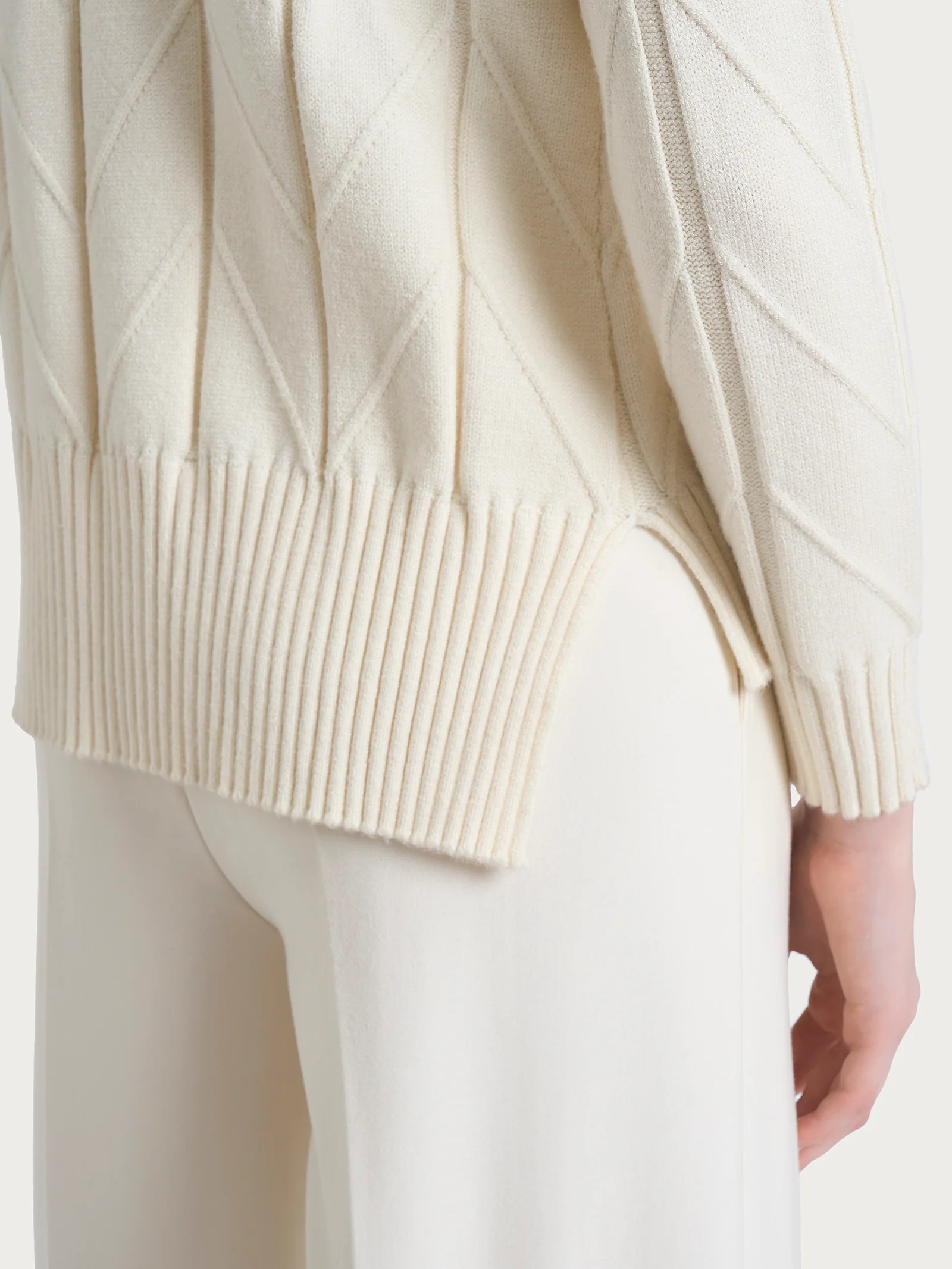 Lupetto con punto spiga in Super Soft - Avorio - Image 3