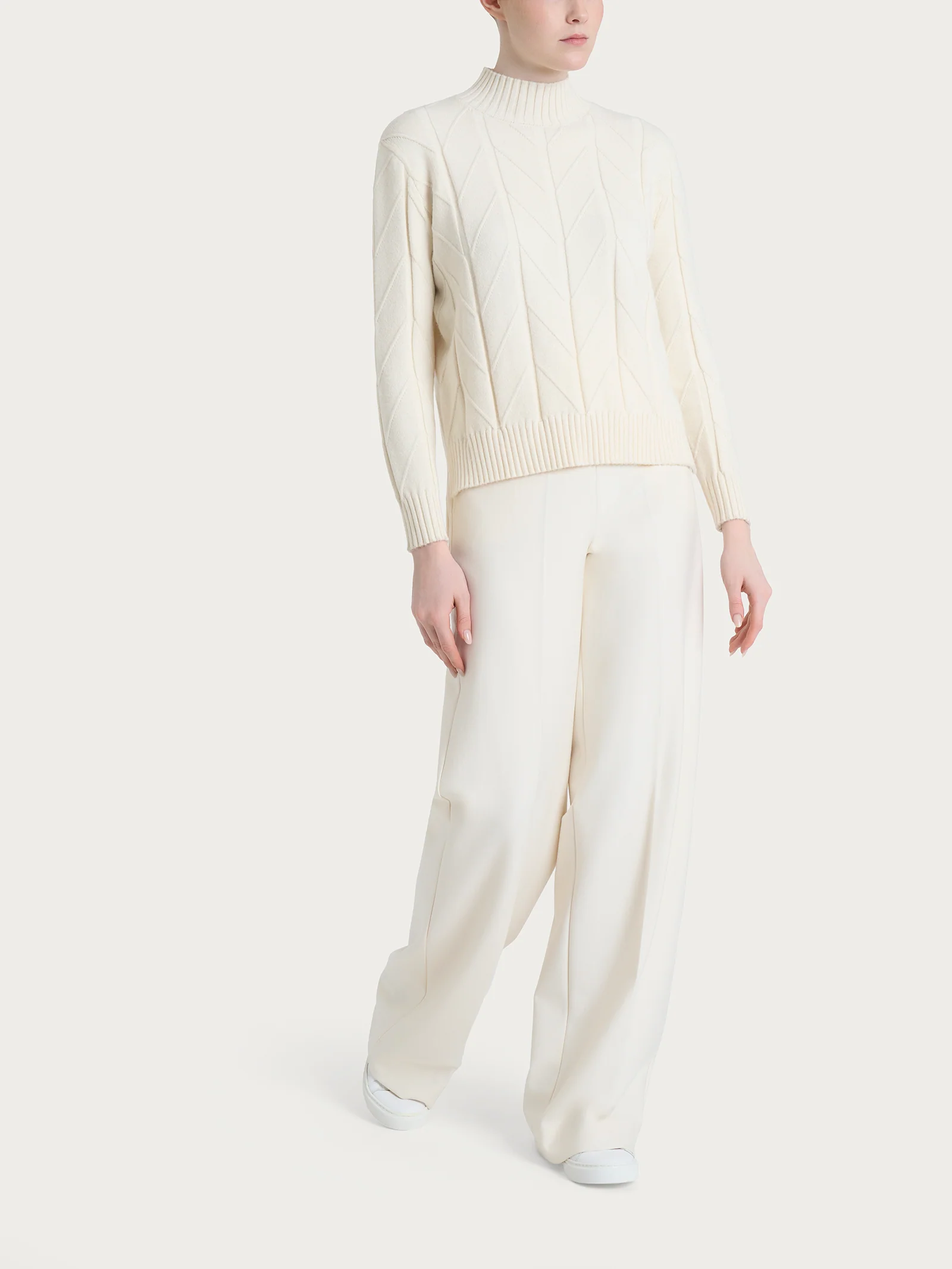 Lupetto con punto spiga in Super Soft - Avorio - Image 4