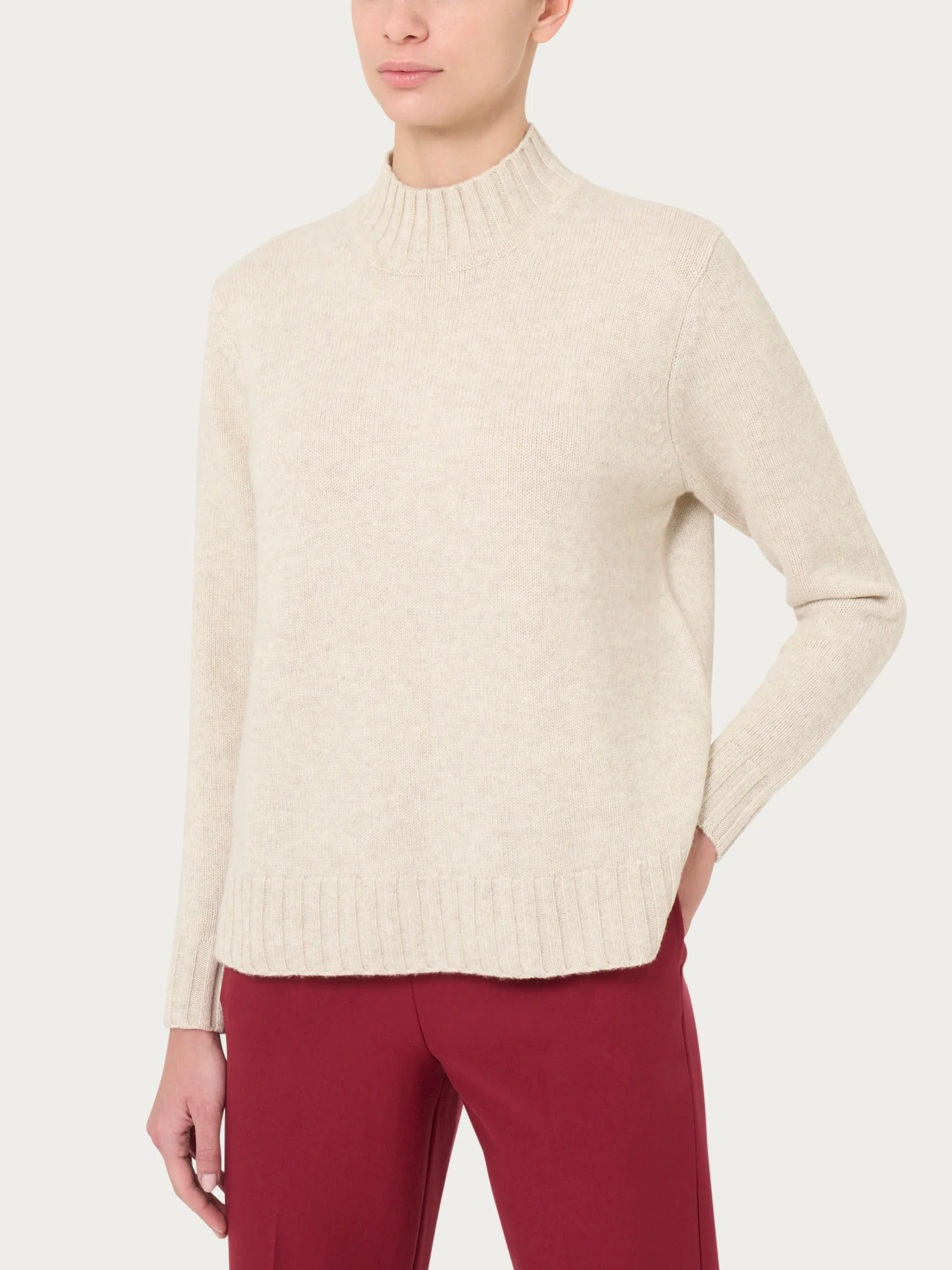 Lupetto in cashmerino  - CHAMPIGNON MEL.