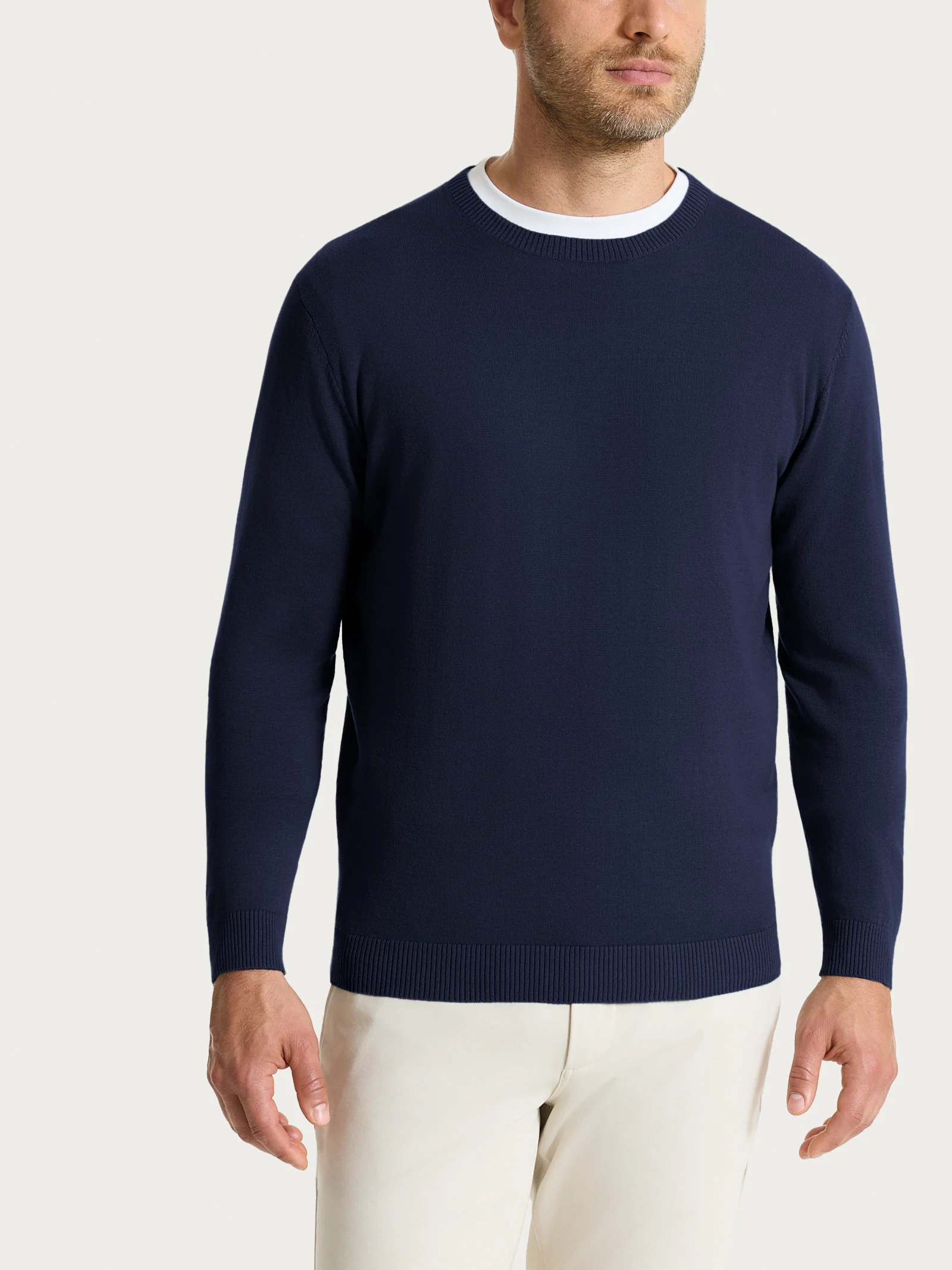 Maglia a manica lunga in maglia rasata di Puro Cotone - Outer Space