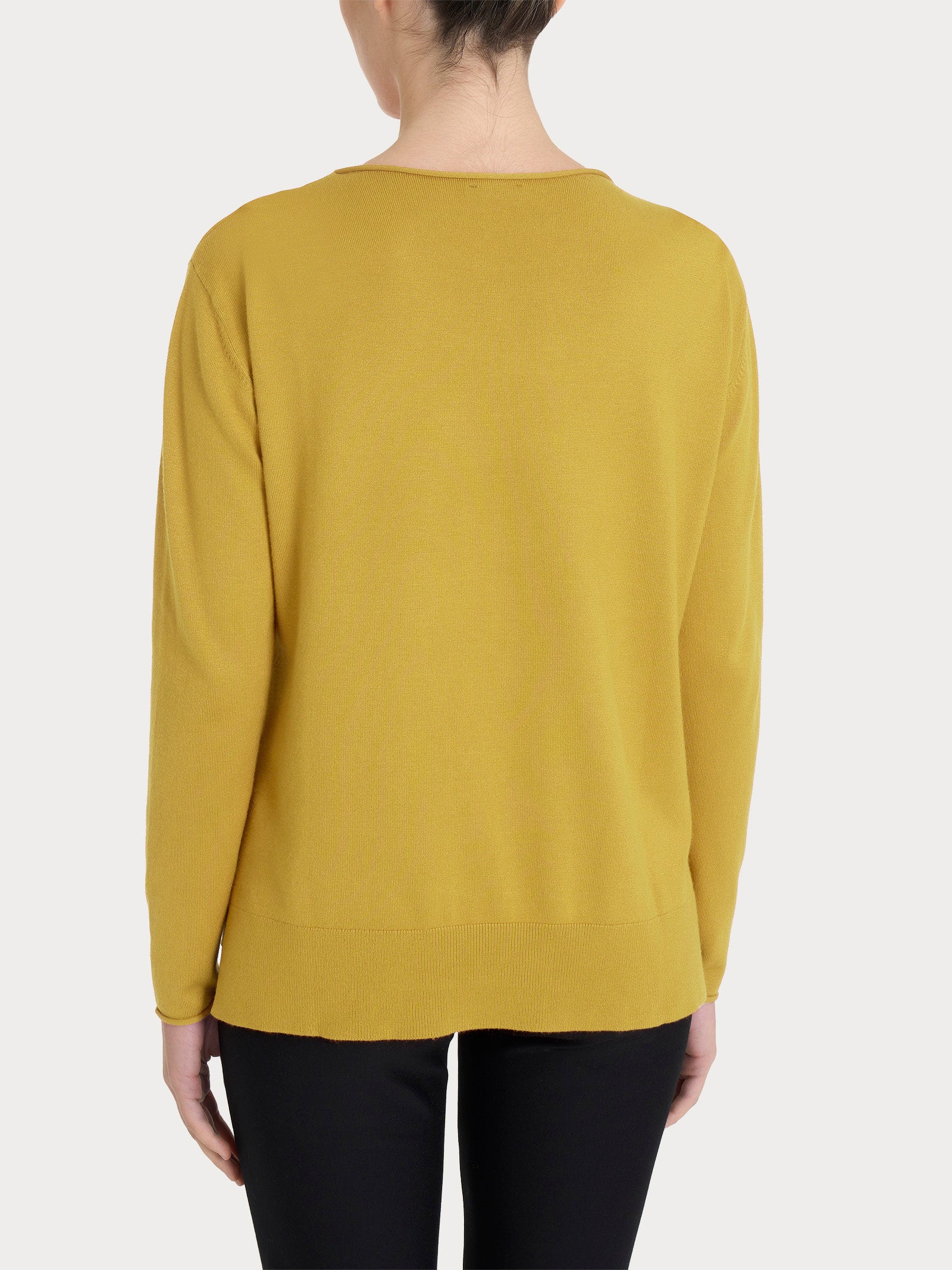 Maglia asimmetrica con girocollo Four Seasons - Oil Yellow - Image 2
