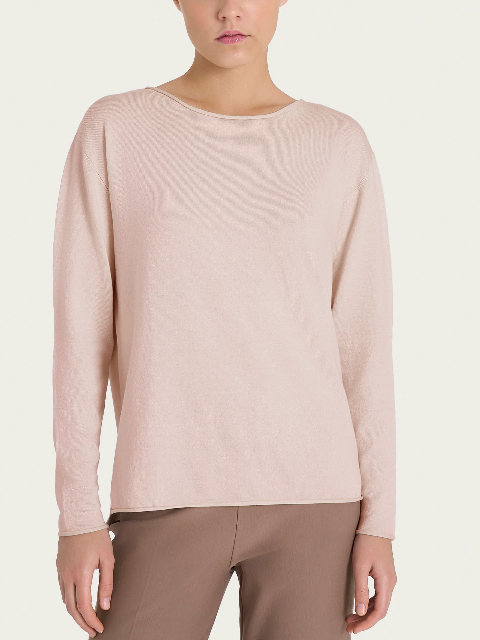 Maglia asimmetrica con scollo a barchetta Four Seasons - Cameo Rose