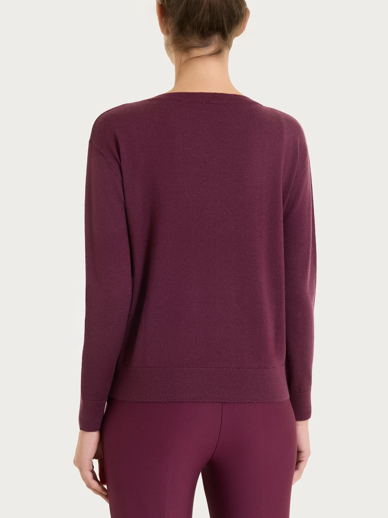 Maglia con scollo a barchetta in Merino Soft - Fig - Image 2