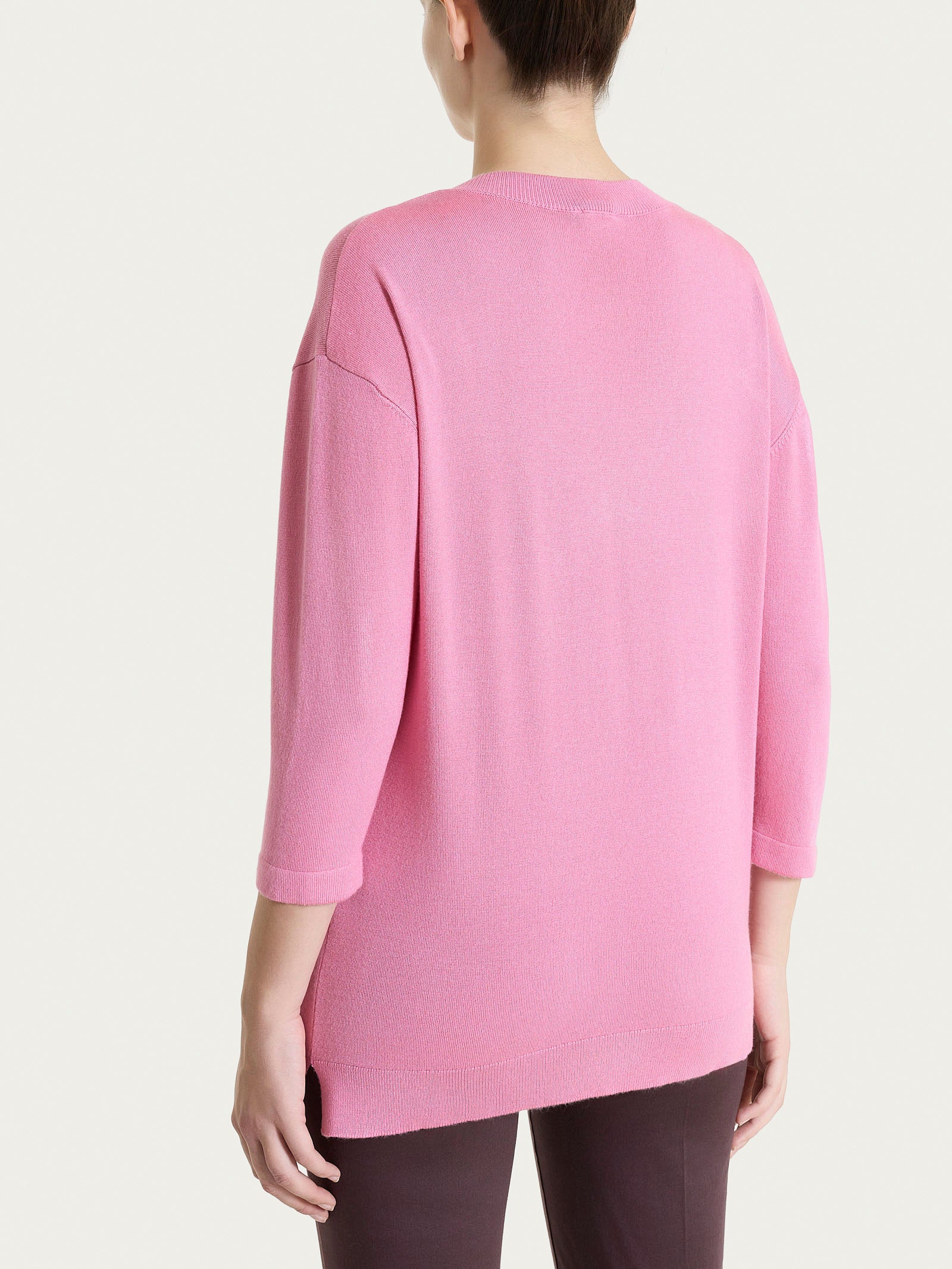 Maglia con scollo a V e con manica 3/4 in Summertime - Cashmere Rose - Image 2