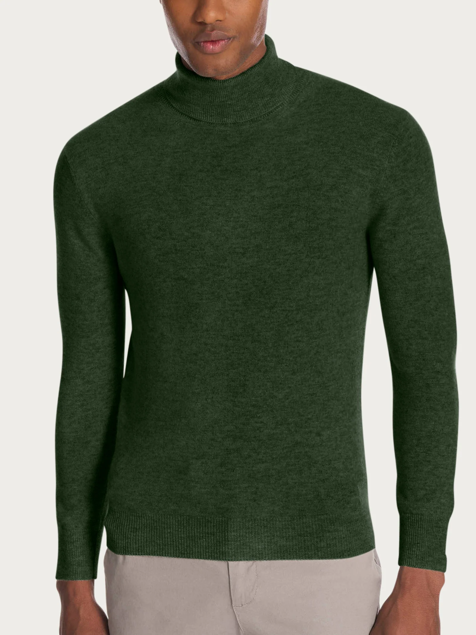 Maglia dolcevita in tessuto Cashmerino - Kombu Green Mel.
