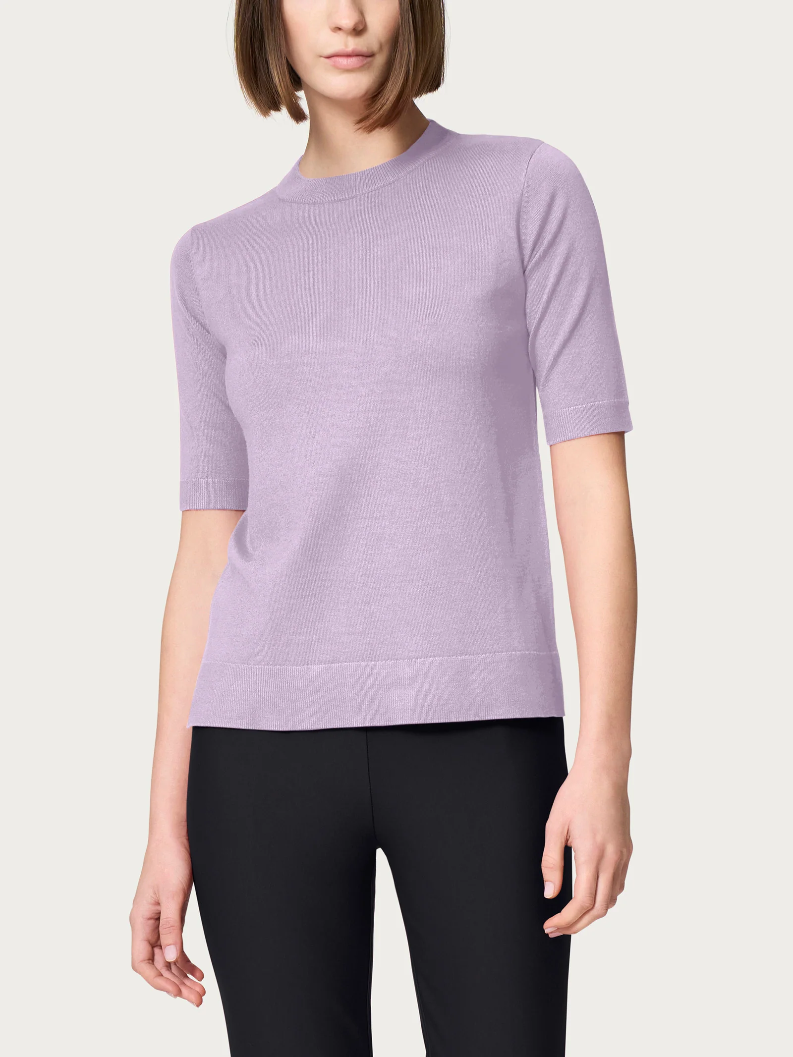 Maglia girocollo a manica corta Four Seasons - Orchid Petal