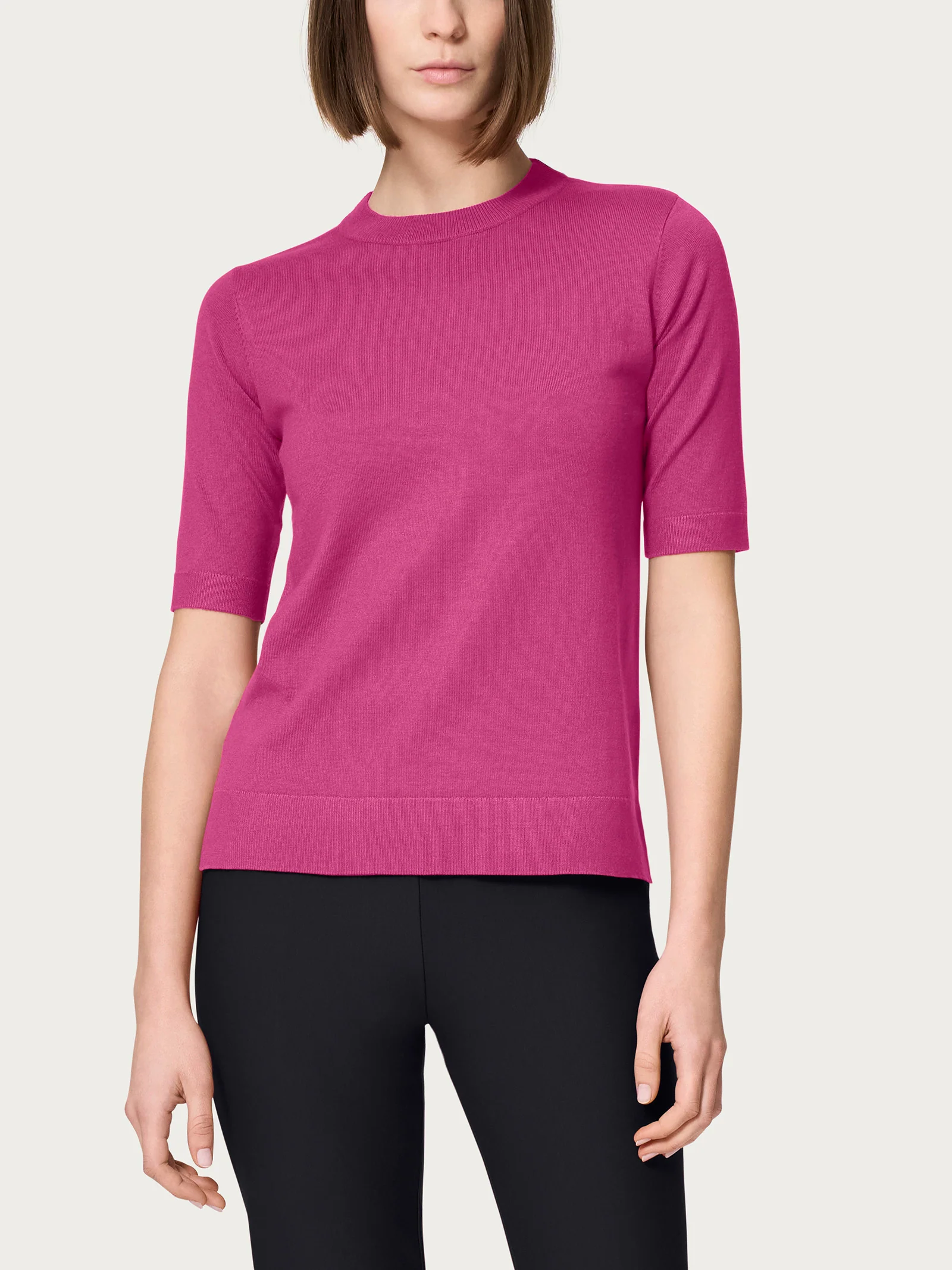 Maglia girocollo a manica corta Four Seasons - Red Violet