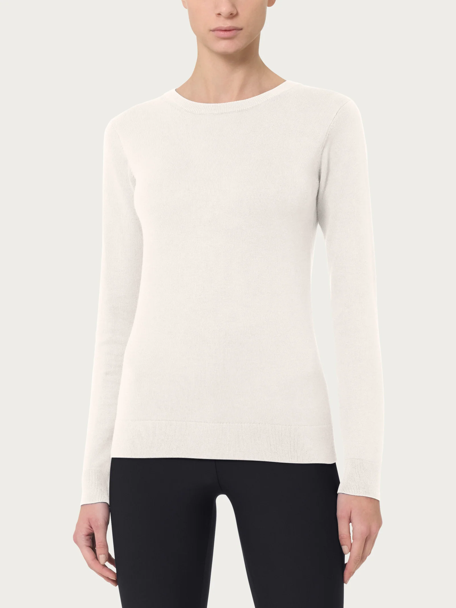 Maglia girocollo a manica lunga Four Seasons - Avorio