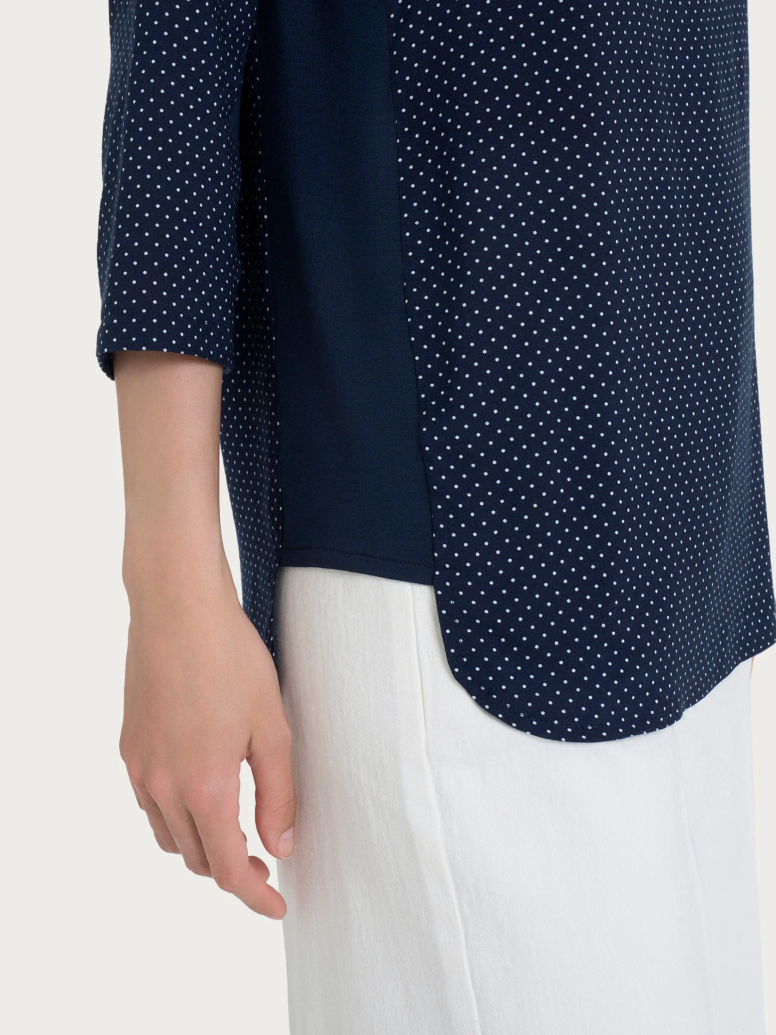 Maglia girocollo con dots in misto viscosa - Fant.Bleu - Image 4