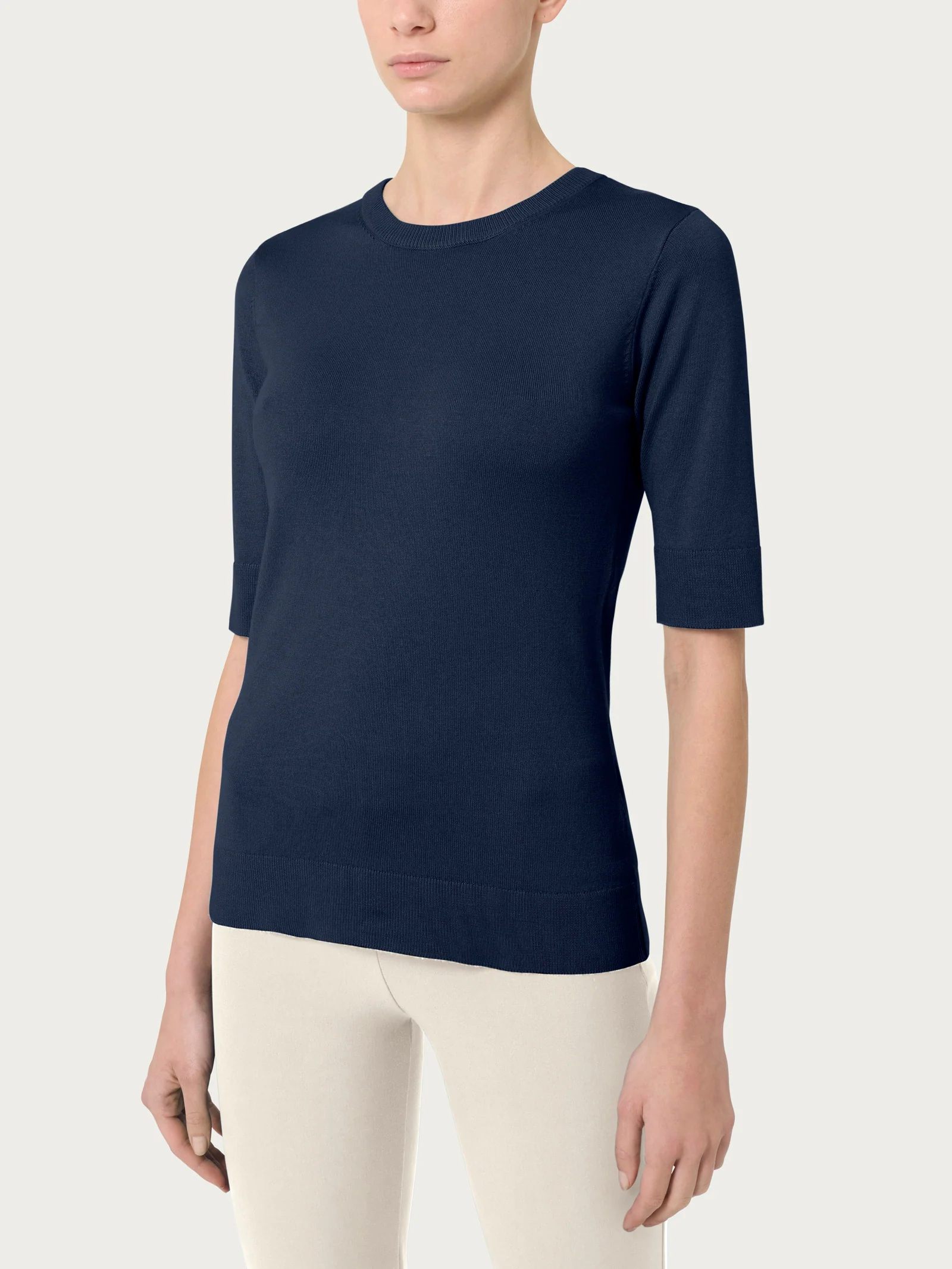 Maglia girocollo con manica corta Four Seasons - Bleu