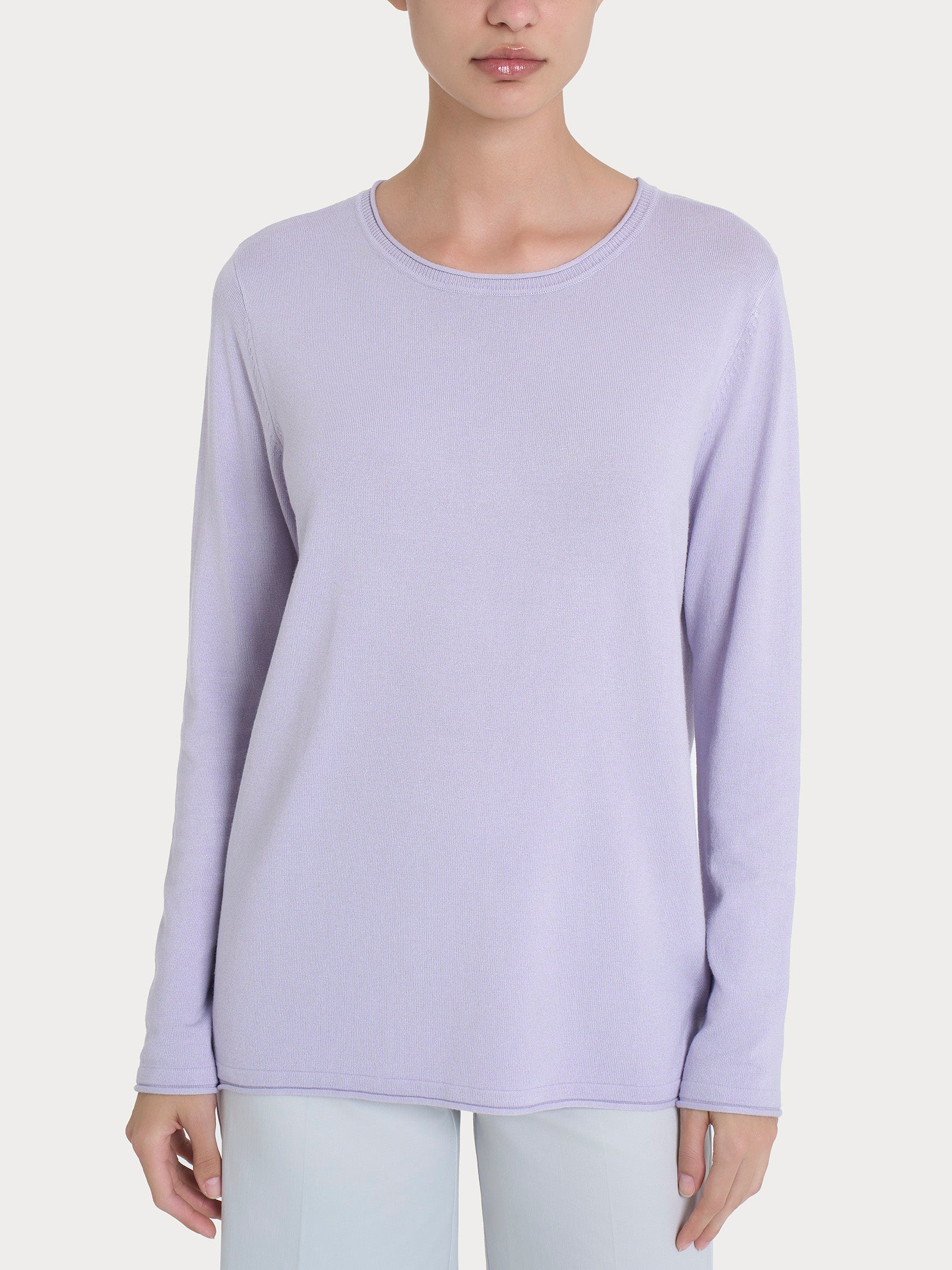 Maglia girocollo con manica lunga in Summertime - Thistle