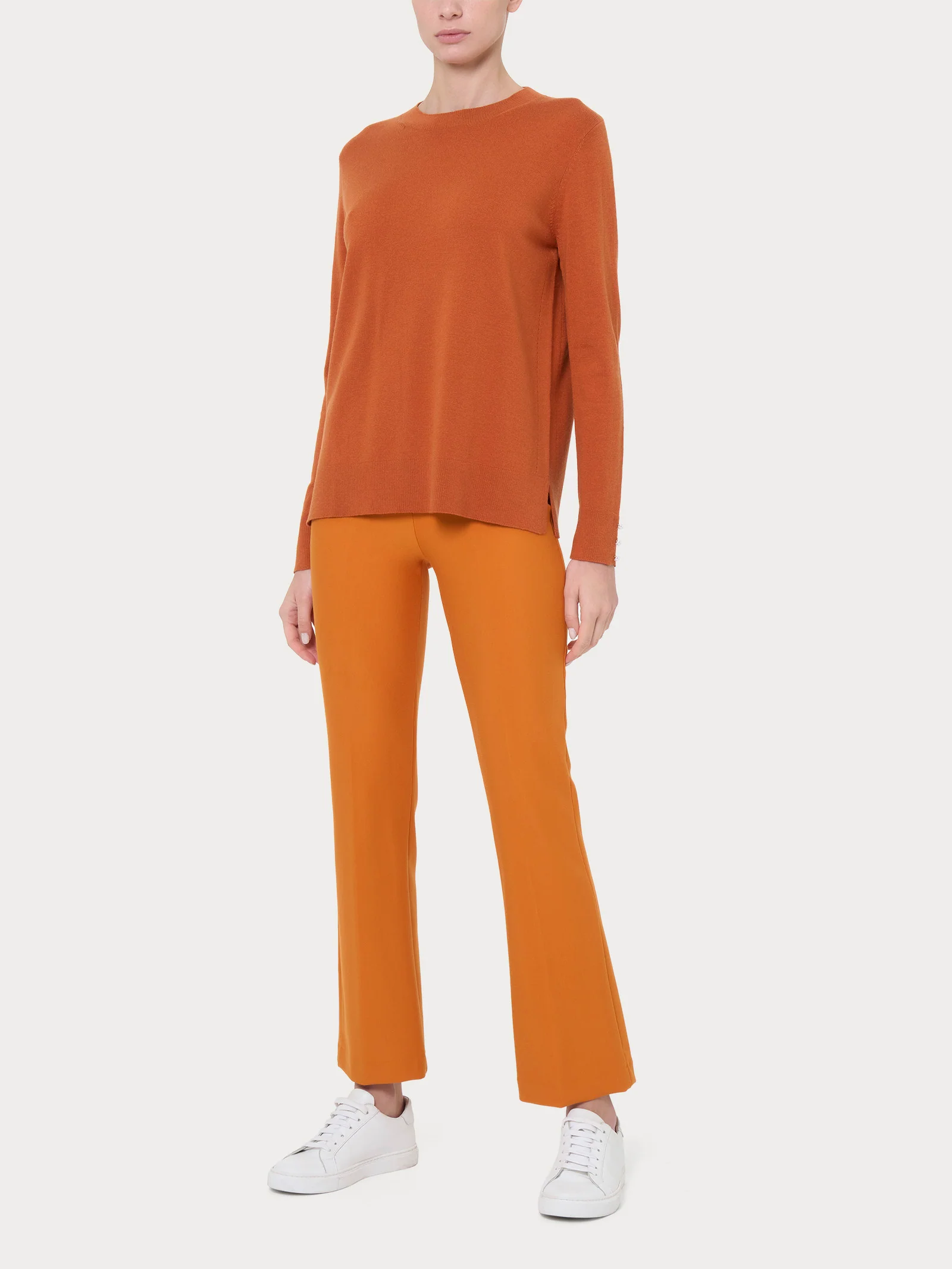 Maglia girocollo con perline in Merino Soft - Tibetan Red - Image 3