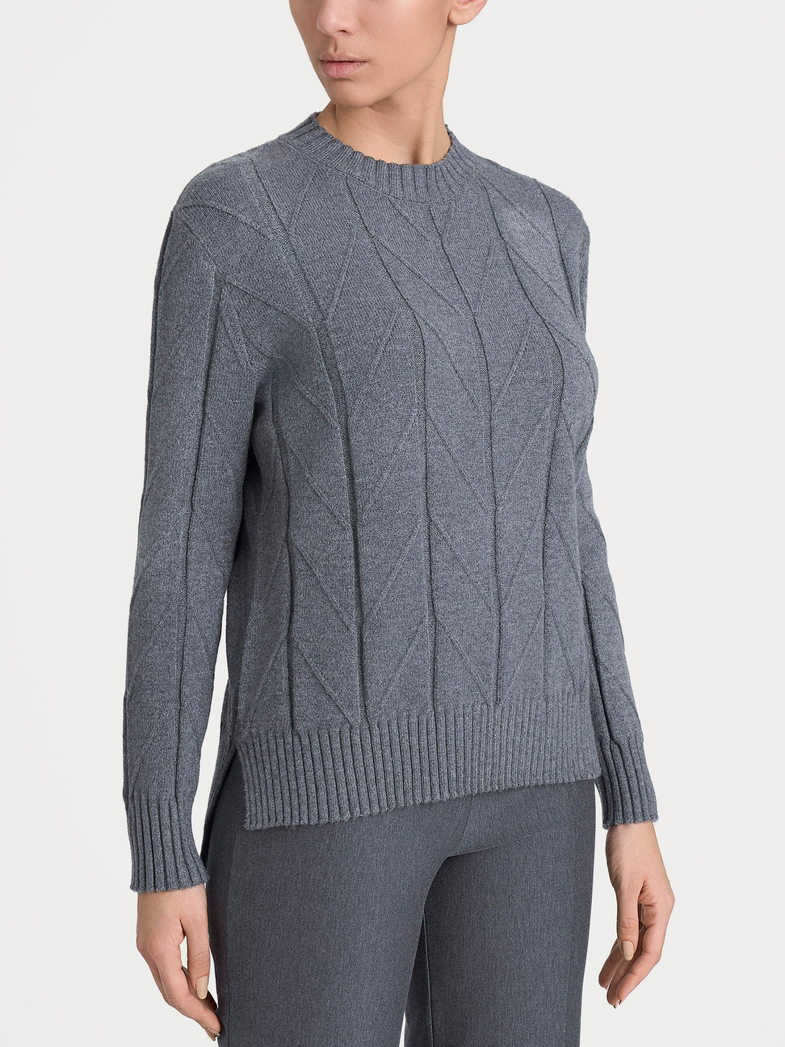 Maglia girocollo con punto spiga in Super Soft - Ferro Mel.