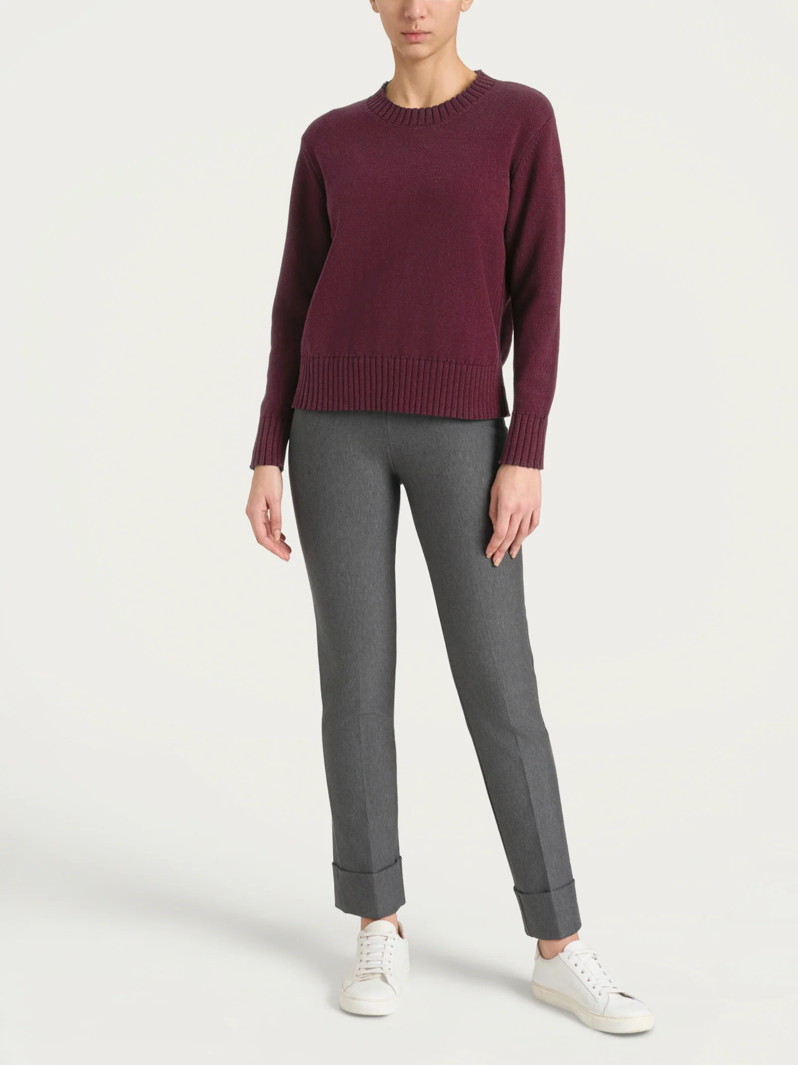 Maglia girocollo in filato Winter Cotton - Fig Mel. - Image 4