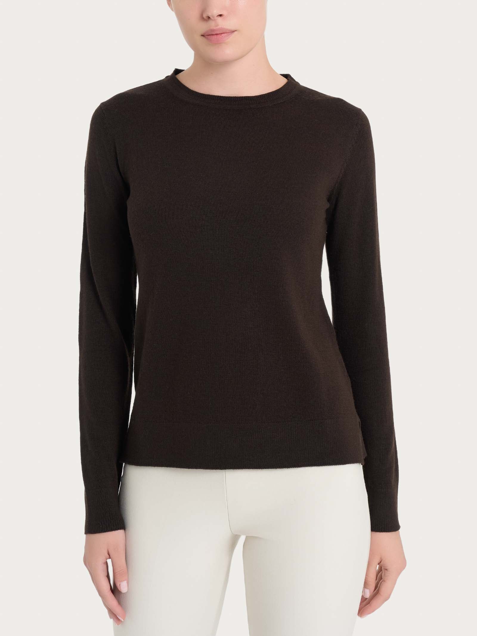 Maglia girocollo in Merino Soft - Chocolate Torte