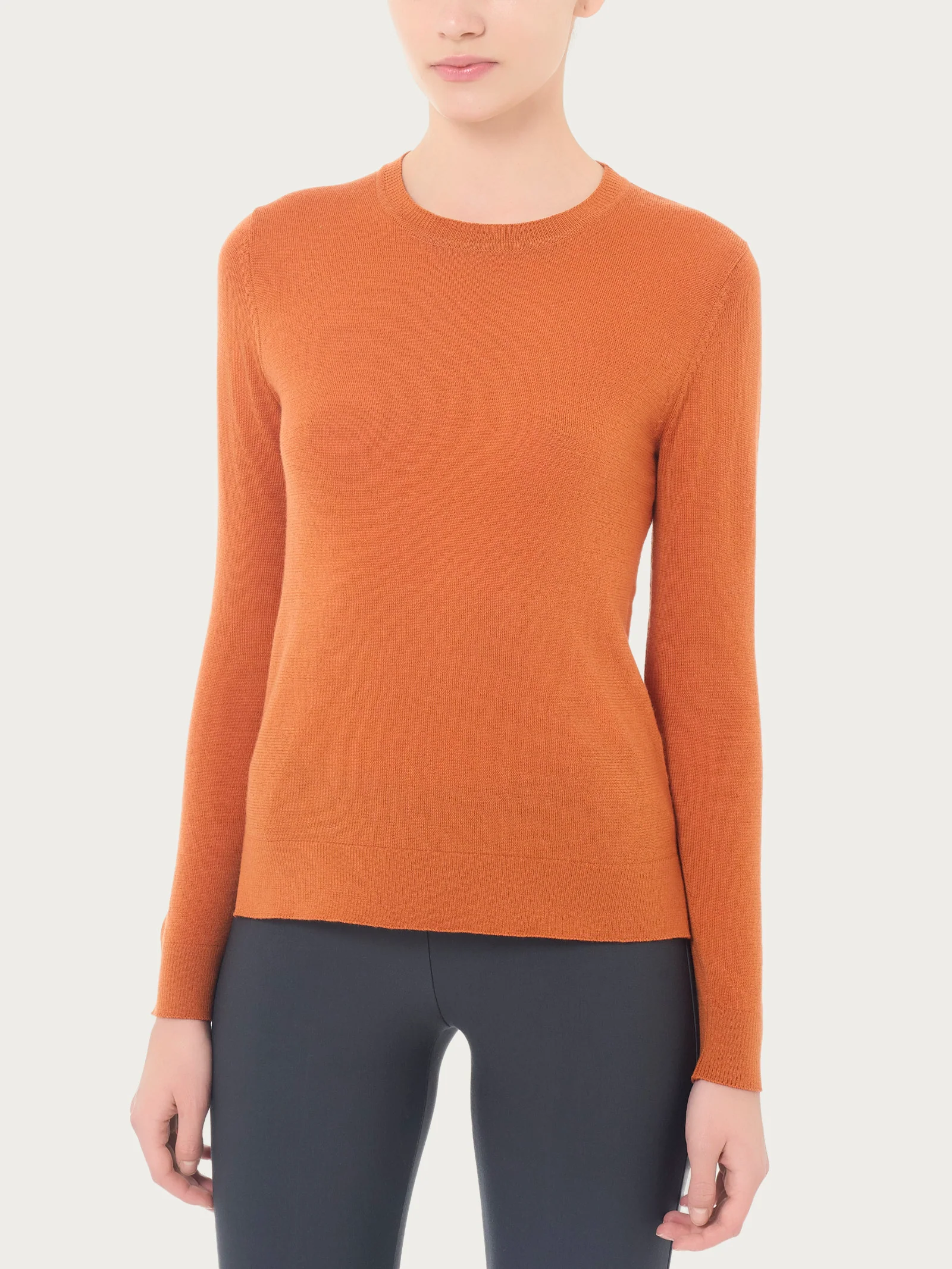 Maglia girocollo in Merino Soft - Rust