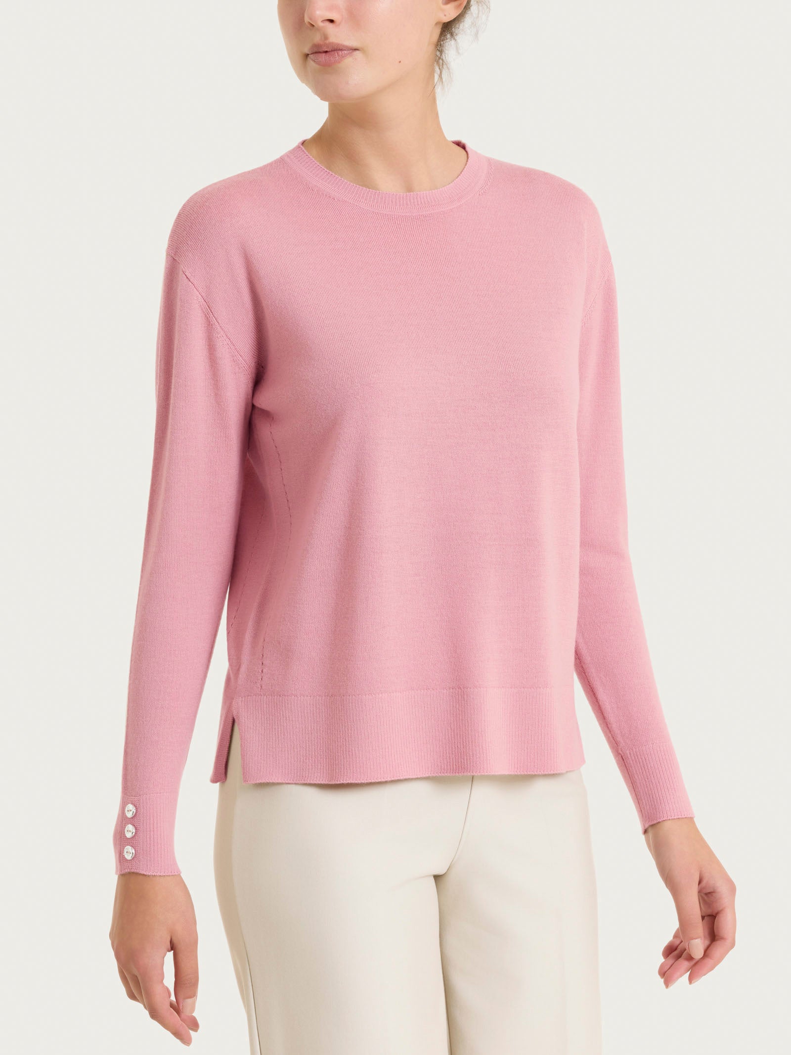 Maglia girocollo in Merino Soft - Lilas