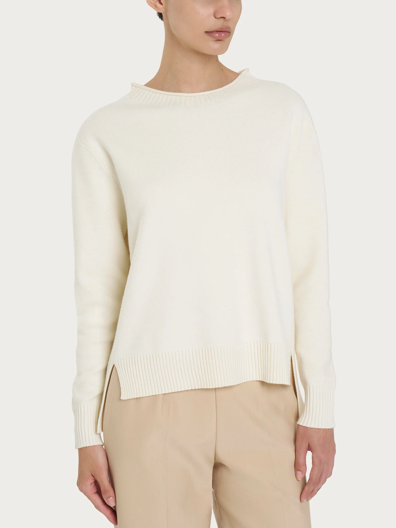 Maglia girocollo in Super Soft  - Avorio