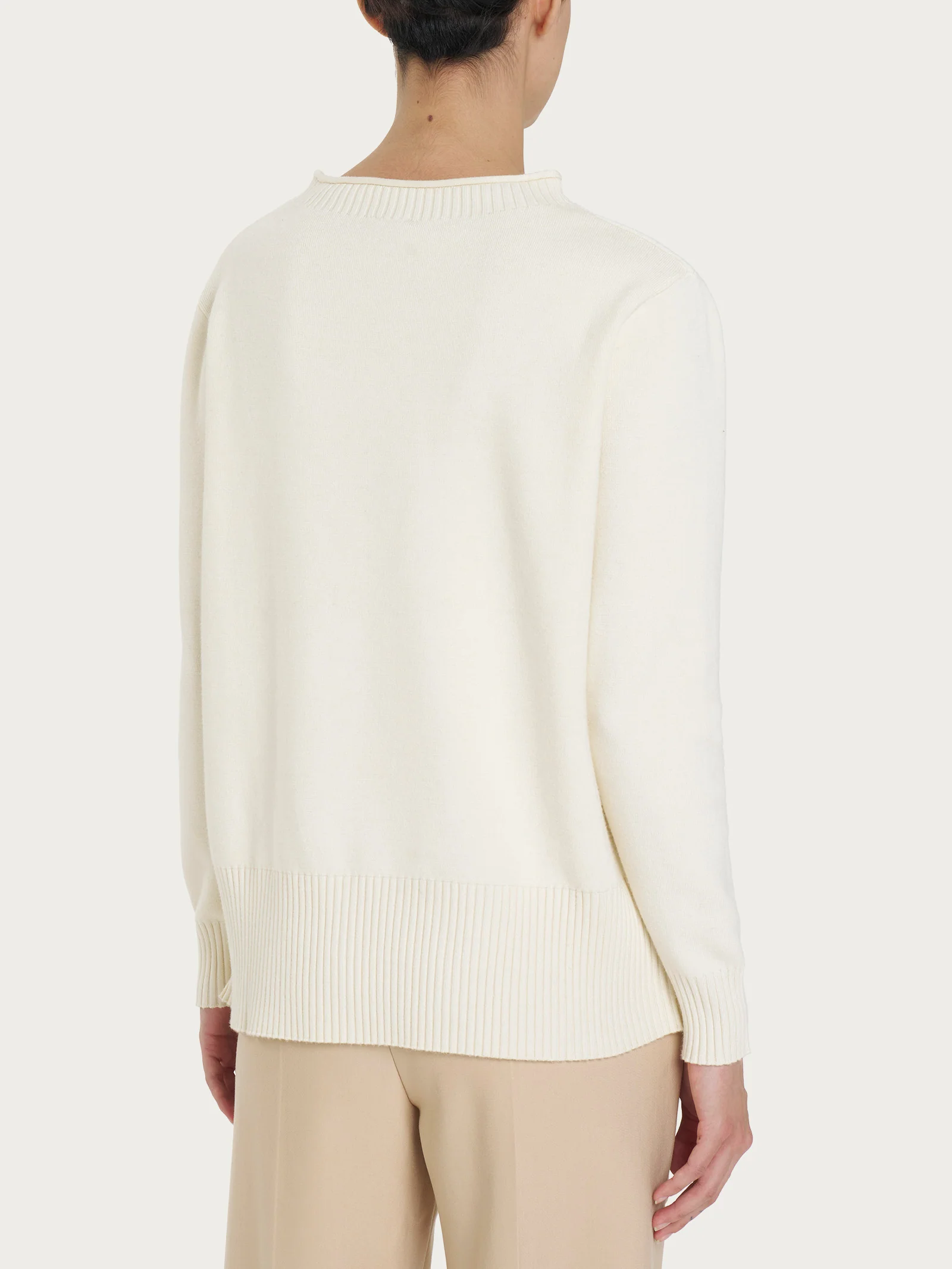 Maglia girocollo in Super Soft  - Avorio - Image 2