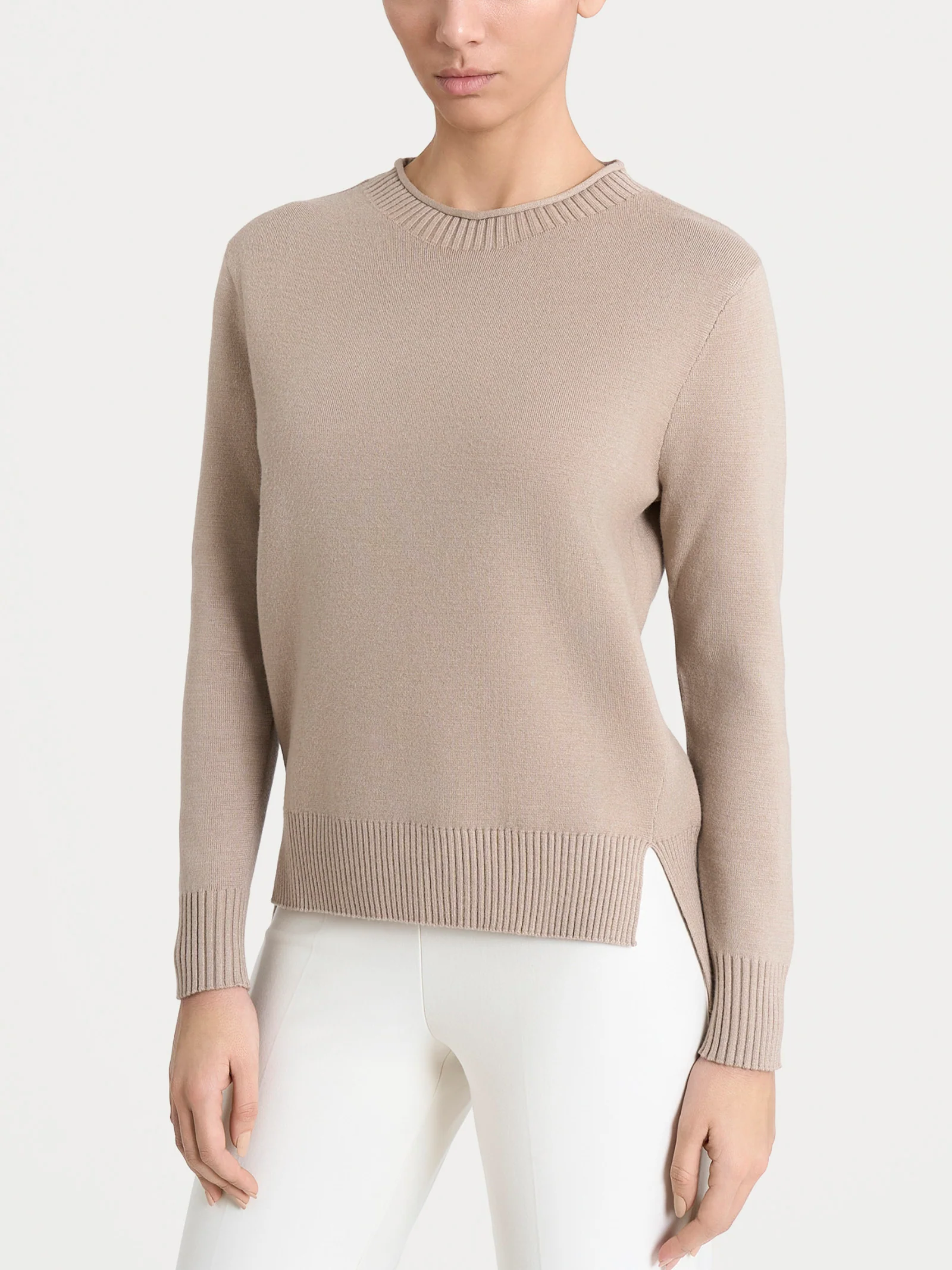 Maglia girocollo in Super Soft  - Cammello