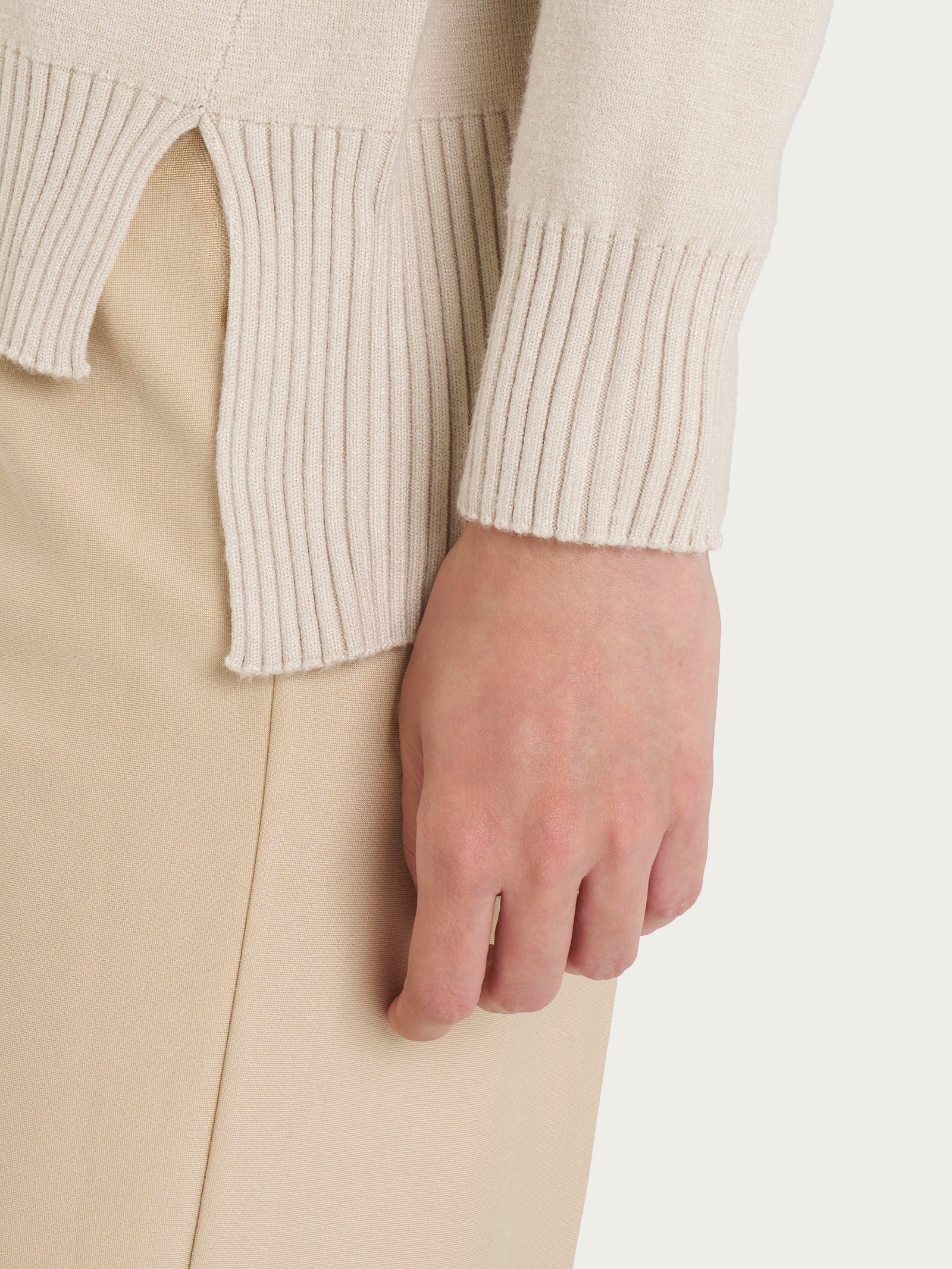 Maglia girocollo in Super Soft - Champignon - Image 3