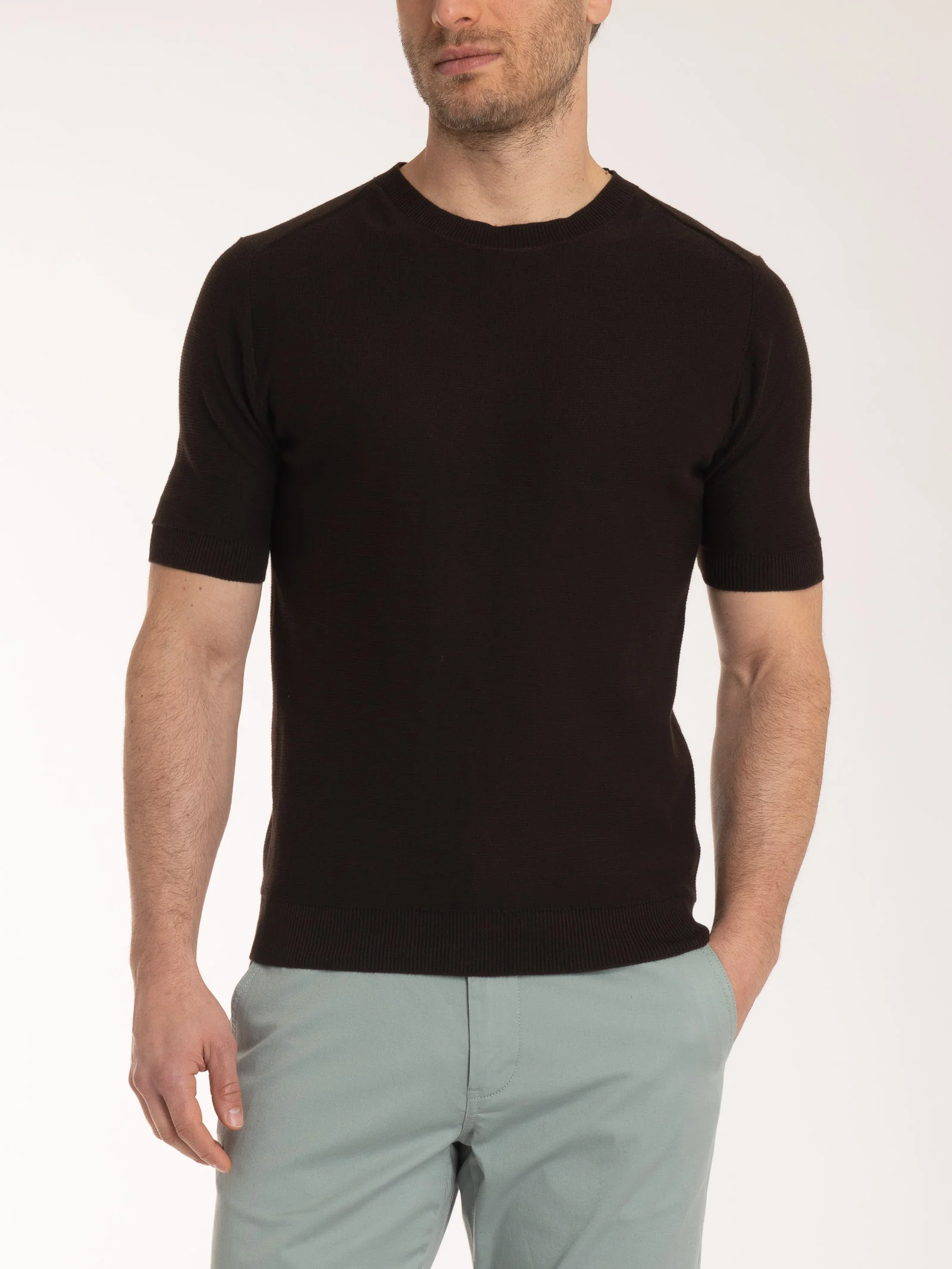 Maglia punto links a manica corta in puro cotone - Chocolate Torte