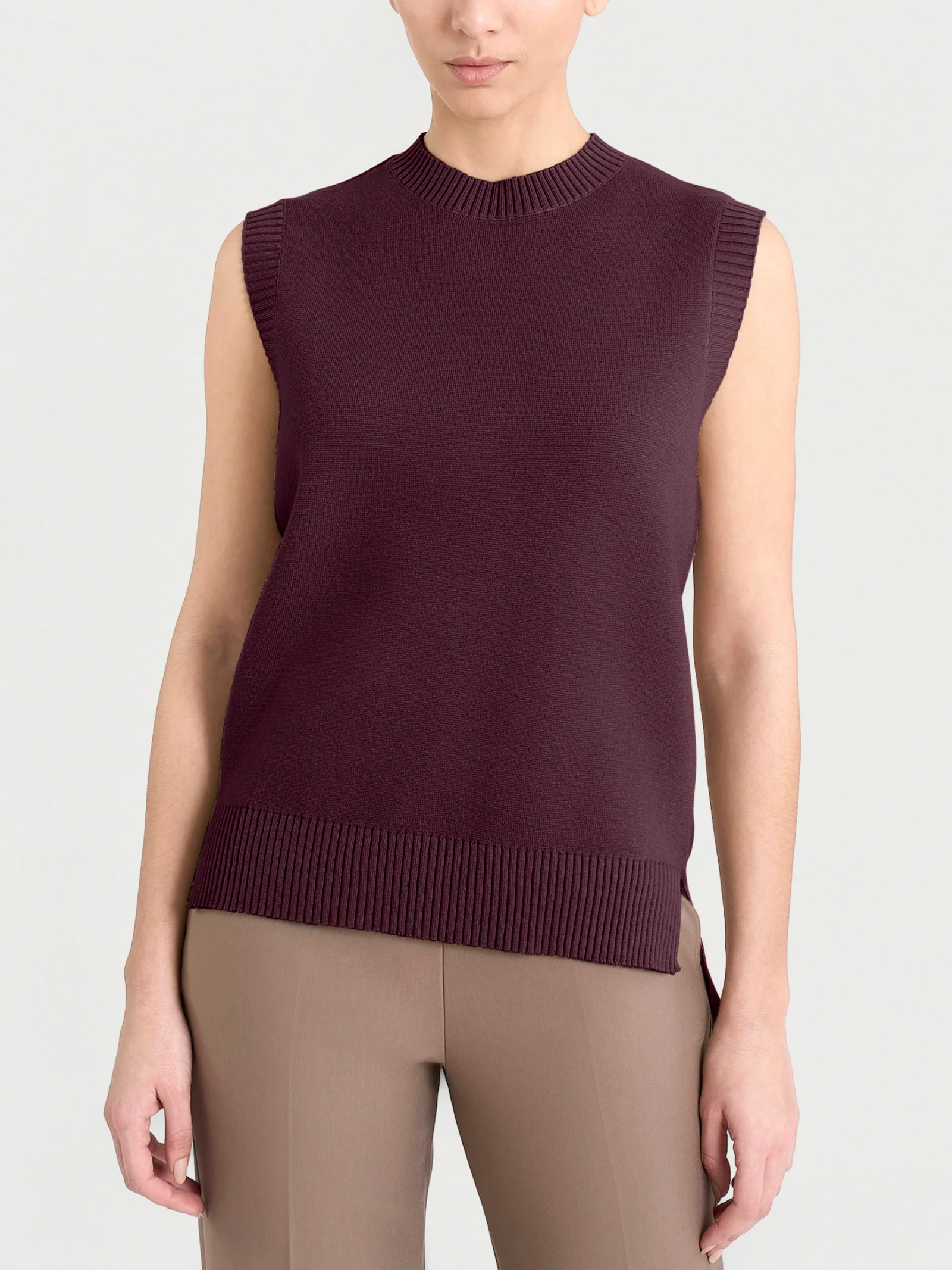 Maglia smanicata in Super Soft - Fig