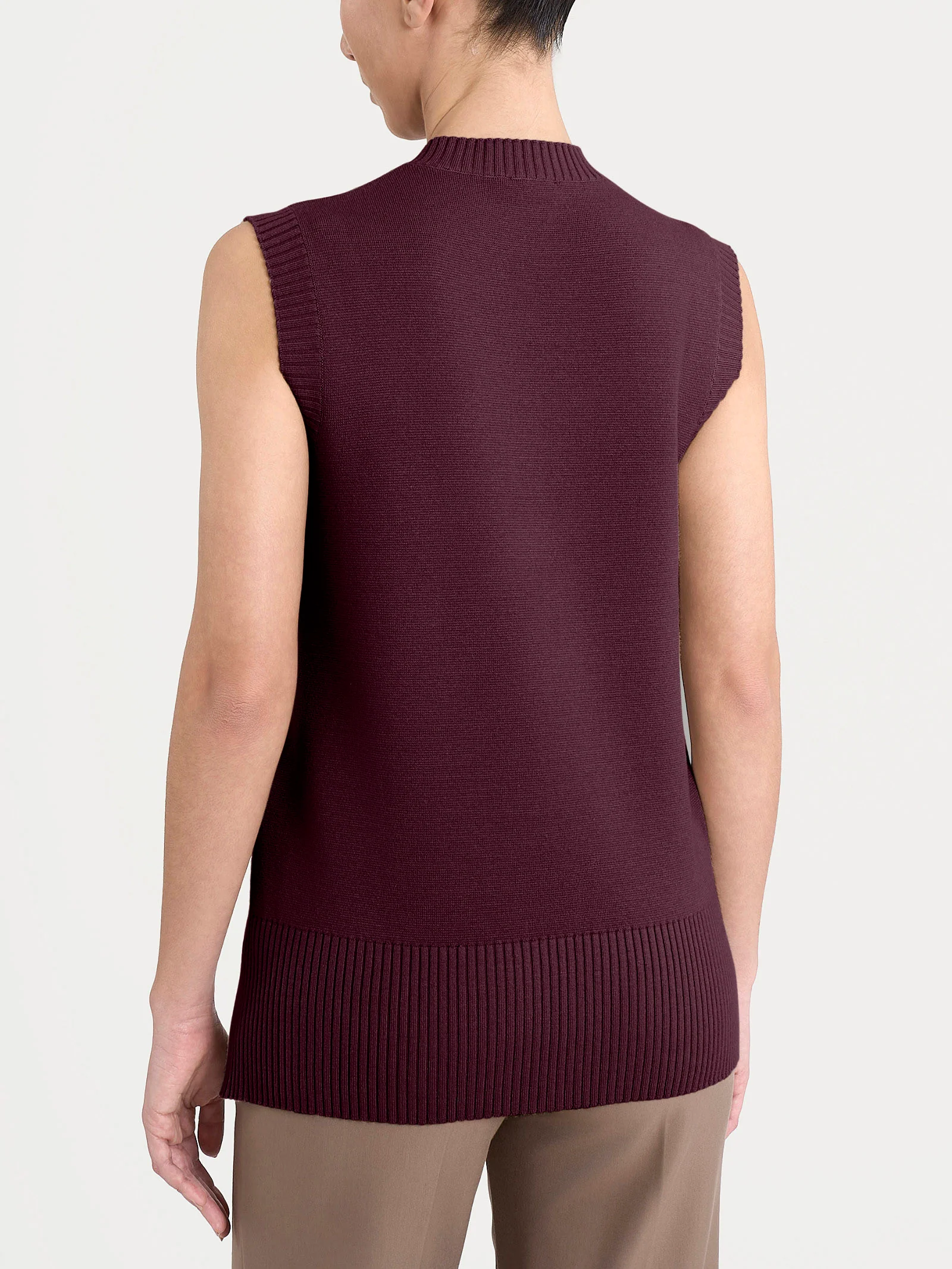 Maglia smanicata in Super Soft - Fig - Image 2