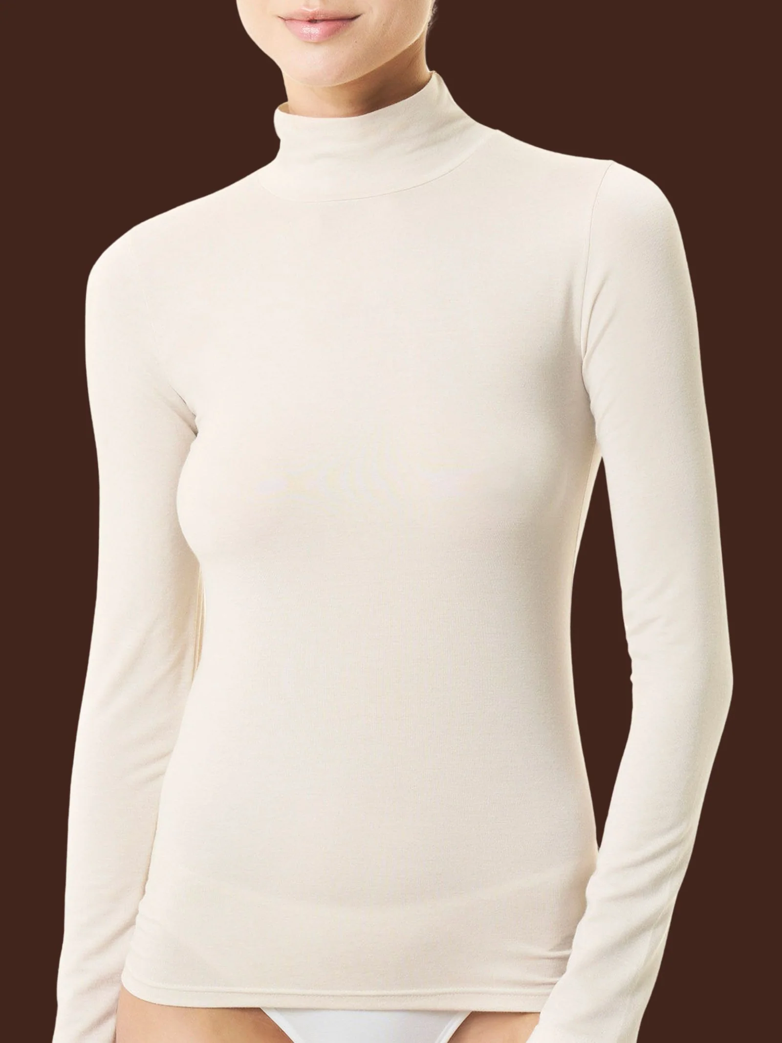 Maglietta con collo lupetto in filato Tenderwool - Corda