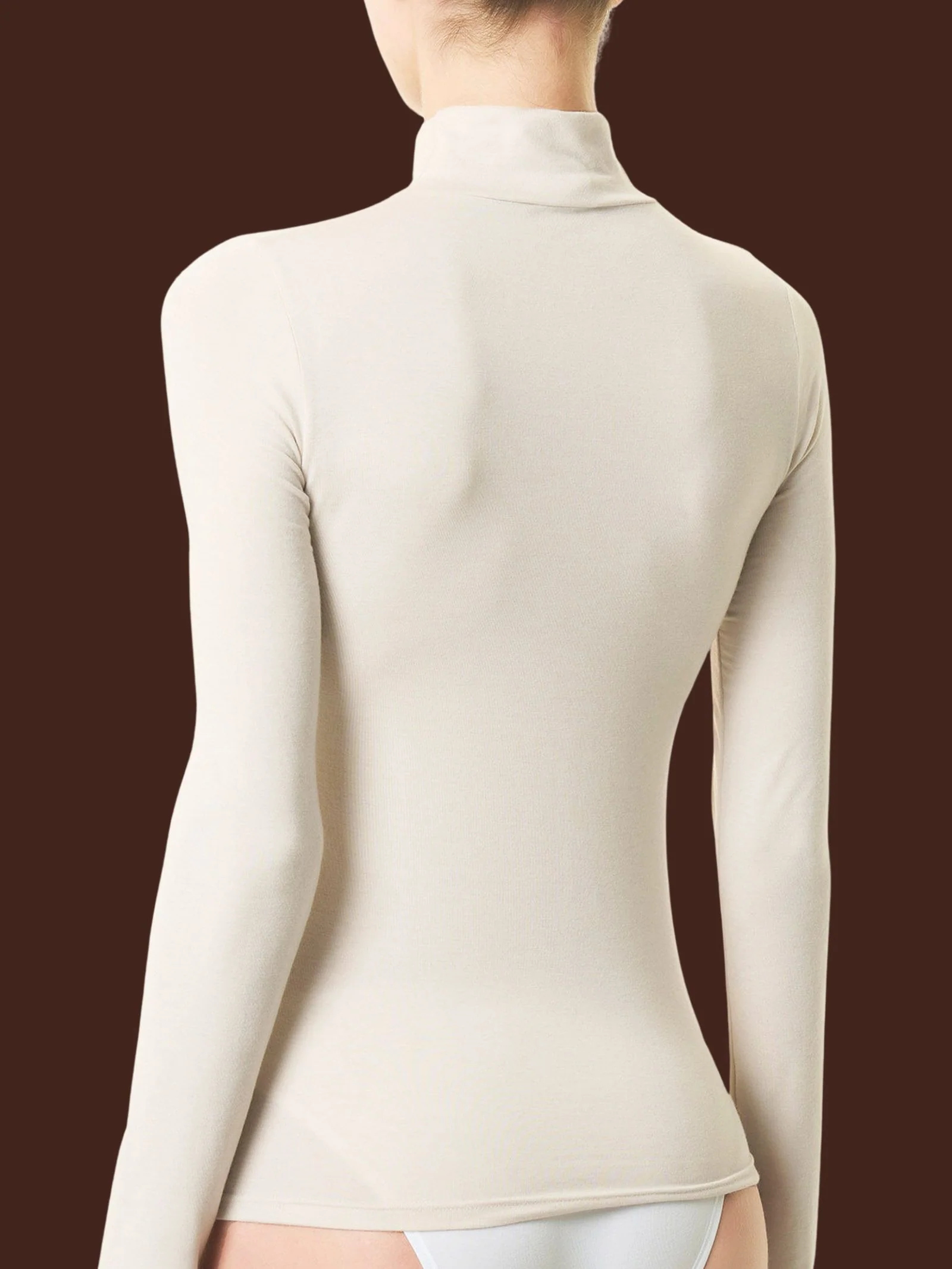 Maglietta con collo lupetto in filato Tenderwool - Corda - Image 4