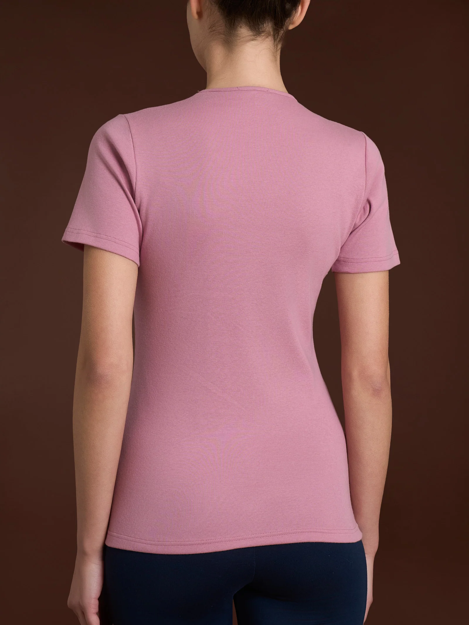 Maglietta con girocollo chiuso in Thermo Cotton - Lilas - Image 2