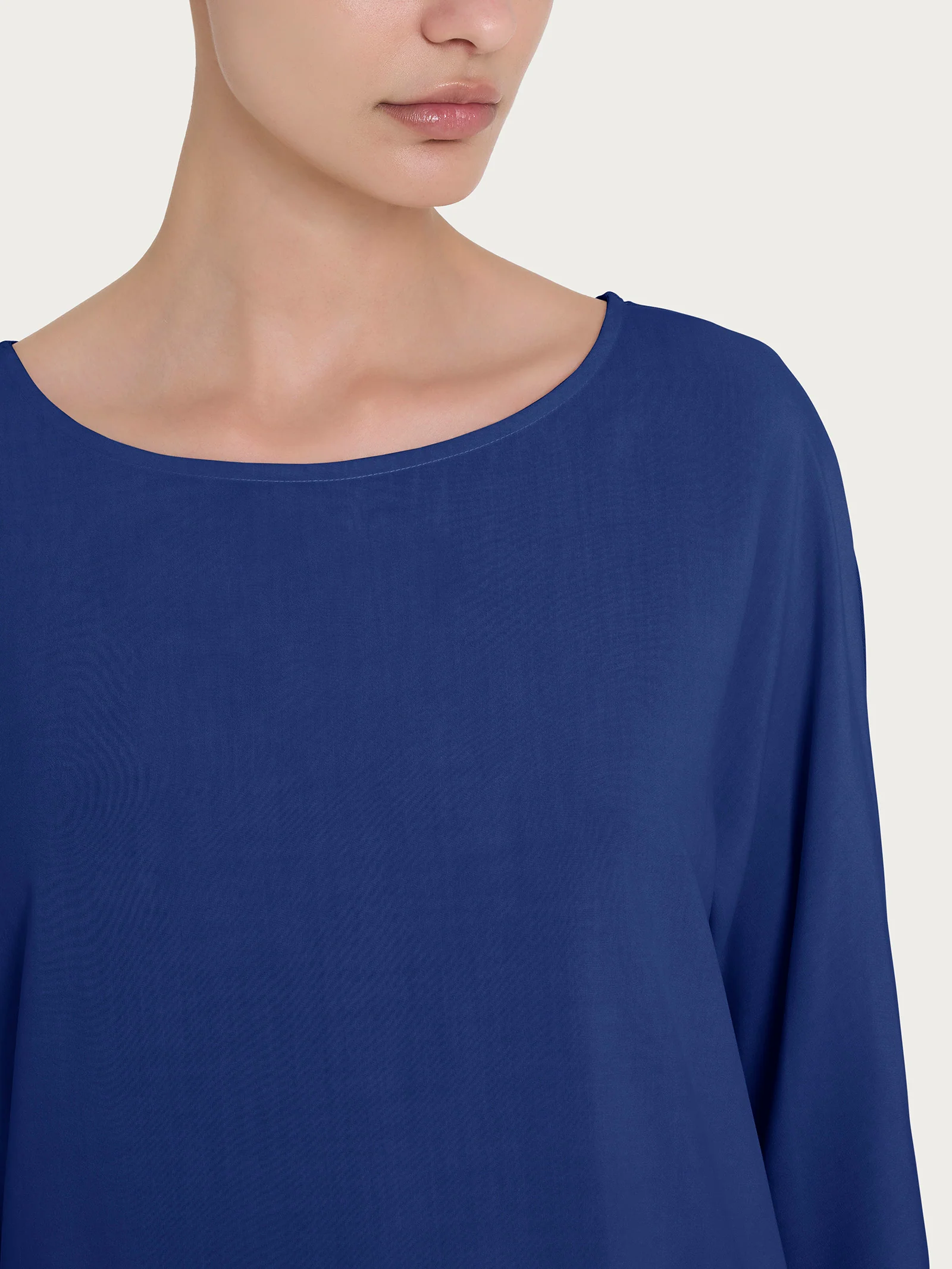 Maglietta con manica 3/4 kimono in Misto Viscosa - Blueberry - Image 3