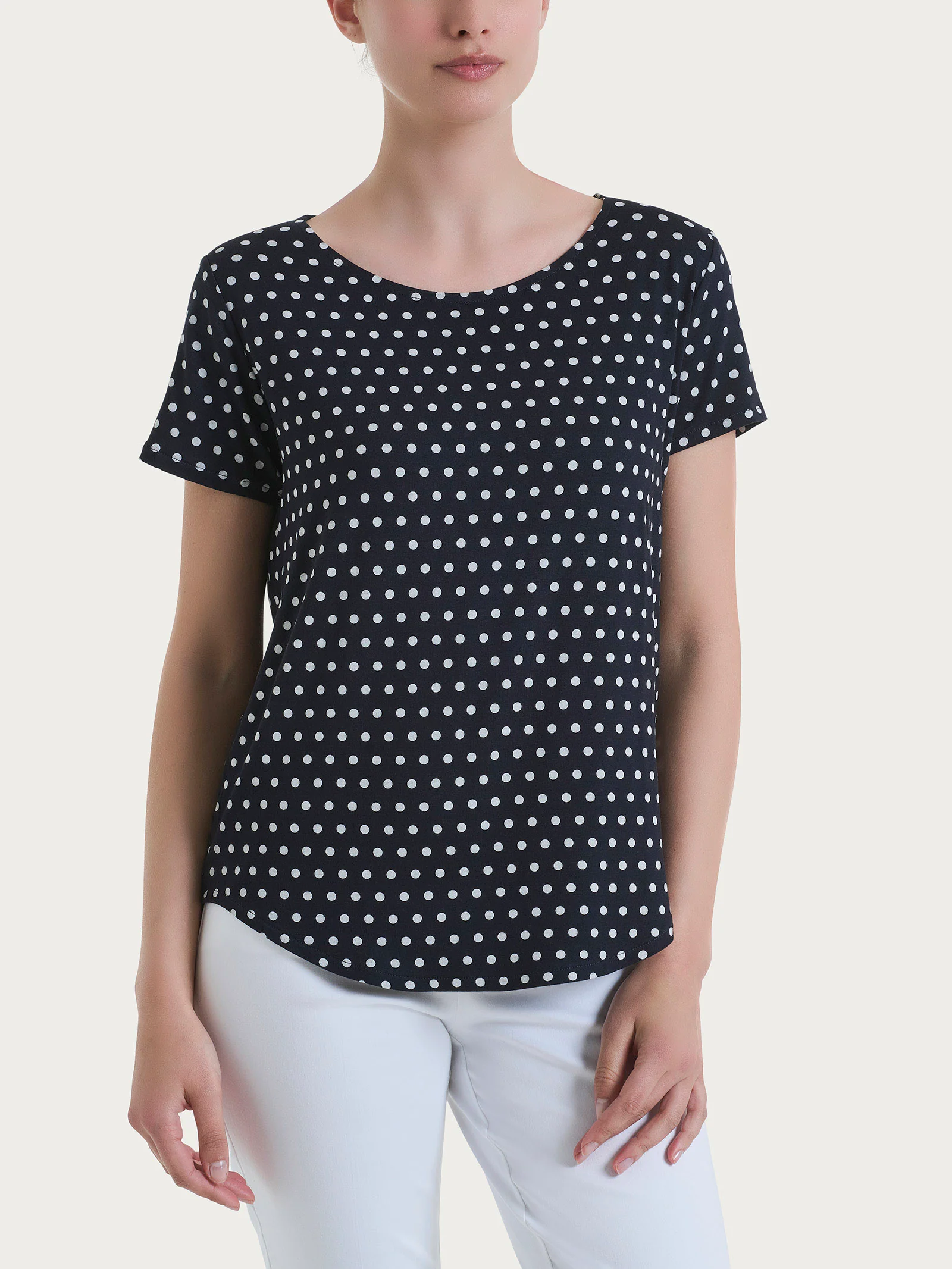 Maglietta con manica corta e dots in Viscosa Summer - Fant.Bleu