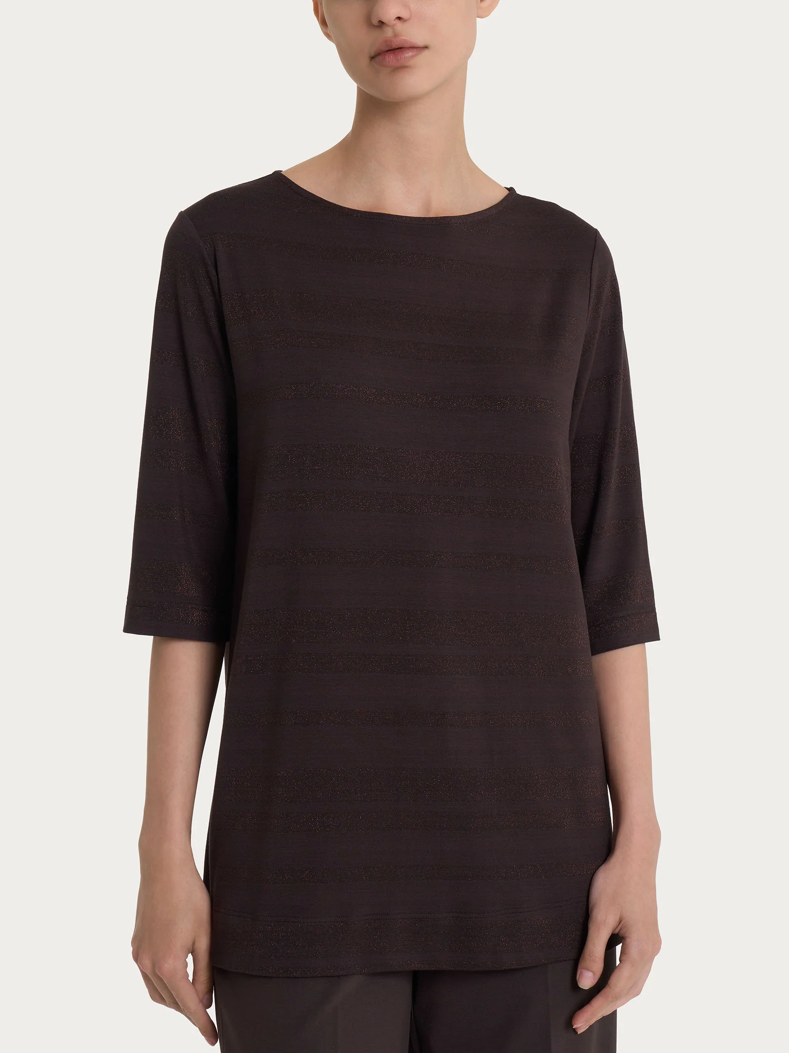 Maglietta con stripes in Viscosa Summer e Lurex - Chocolate Torte