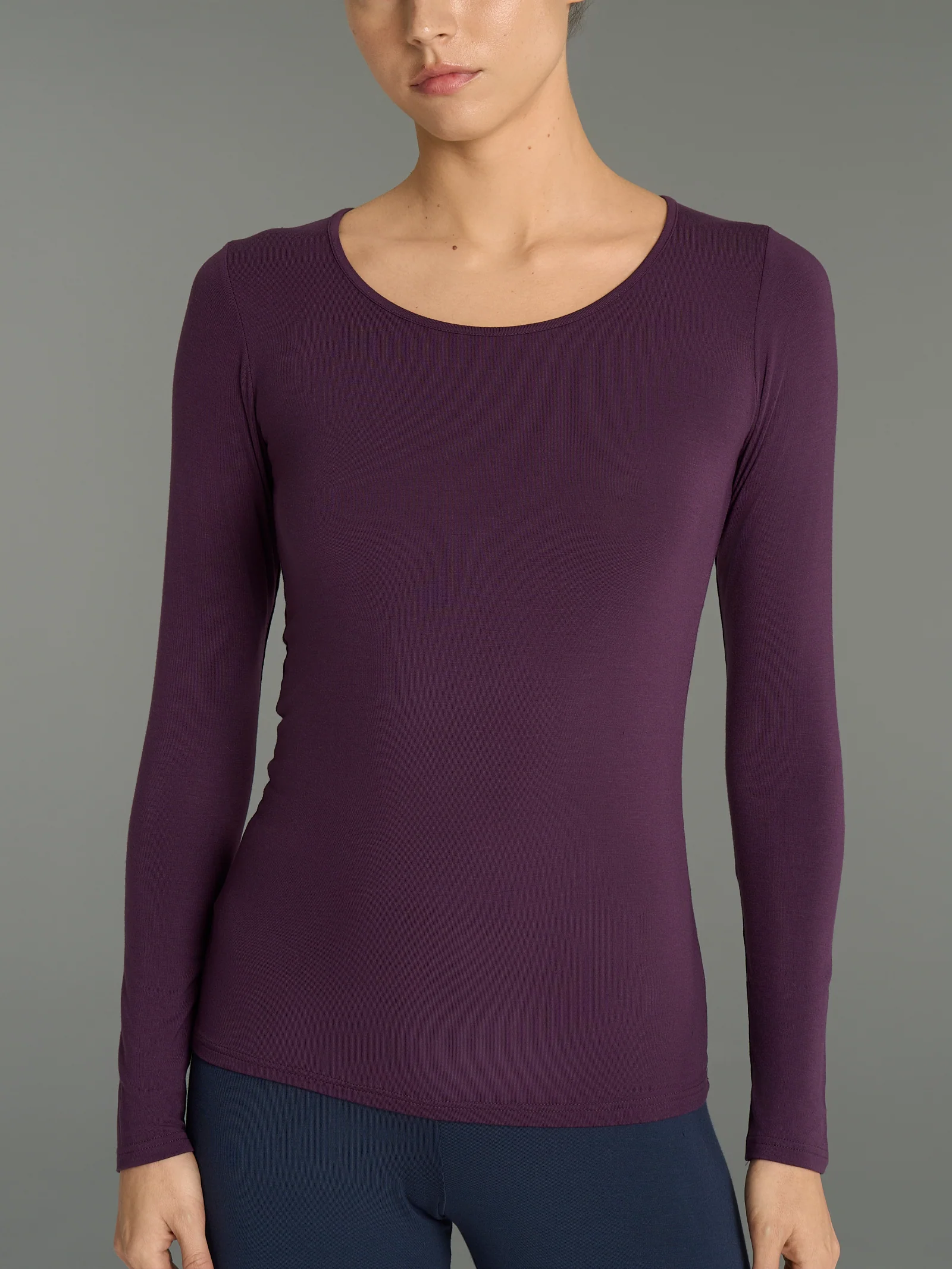 Maglietta girocollo in Eco Viscosa - Plum Perfect
