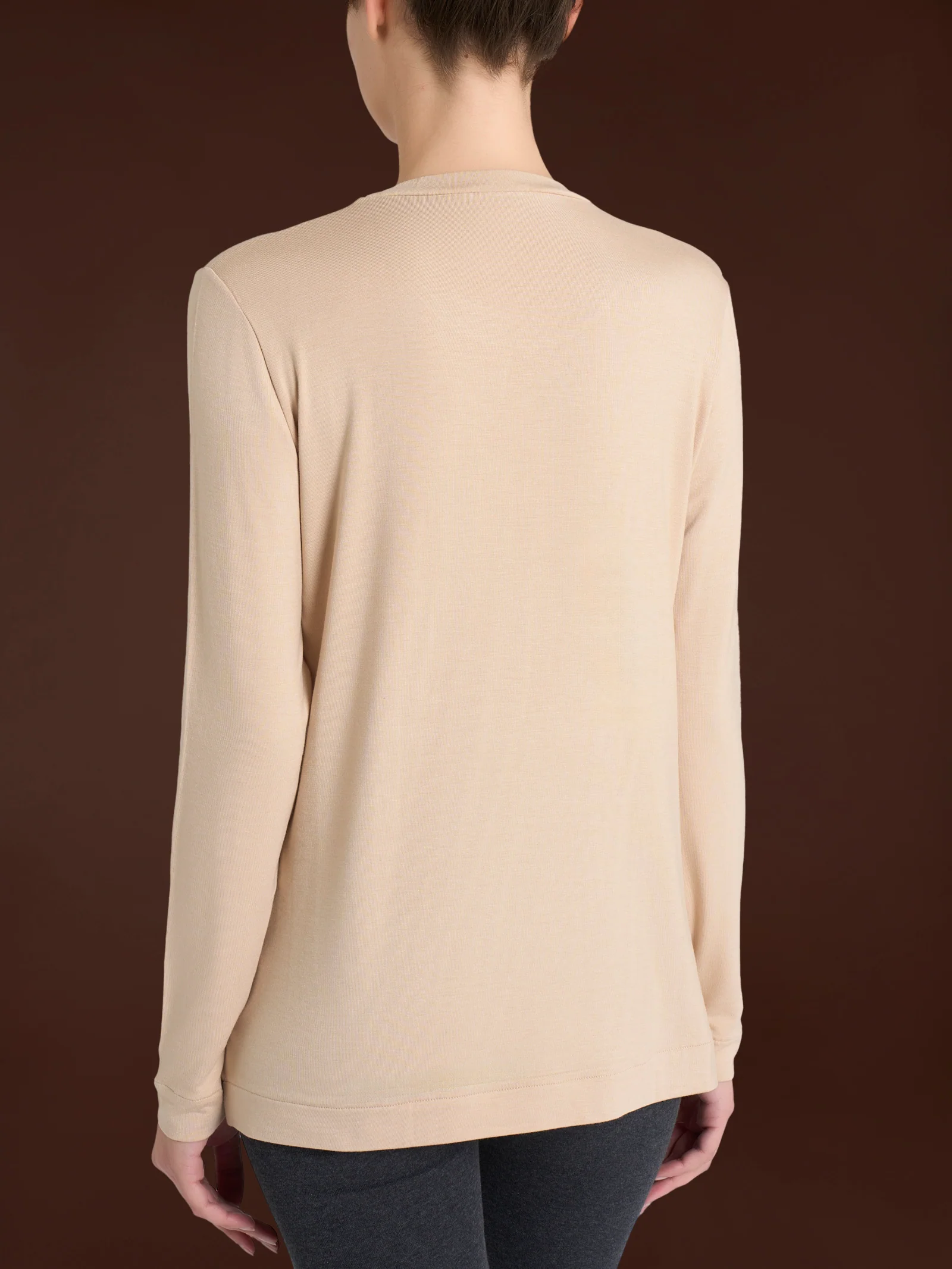 Maglietta girocollo in Eco Viscosa - Irish Cream - Image 2