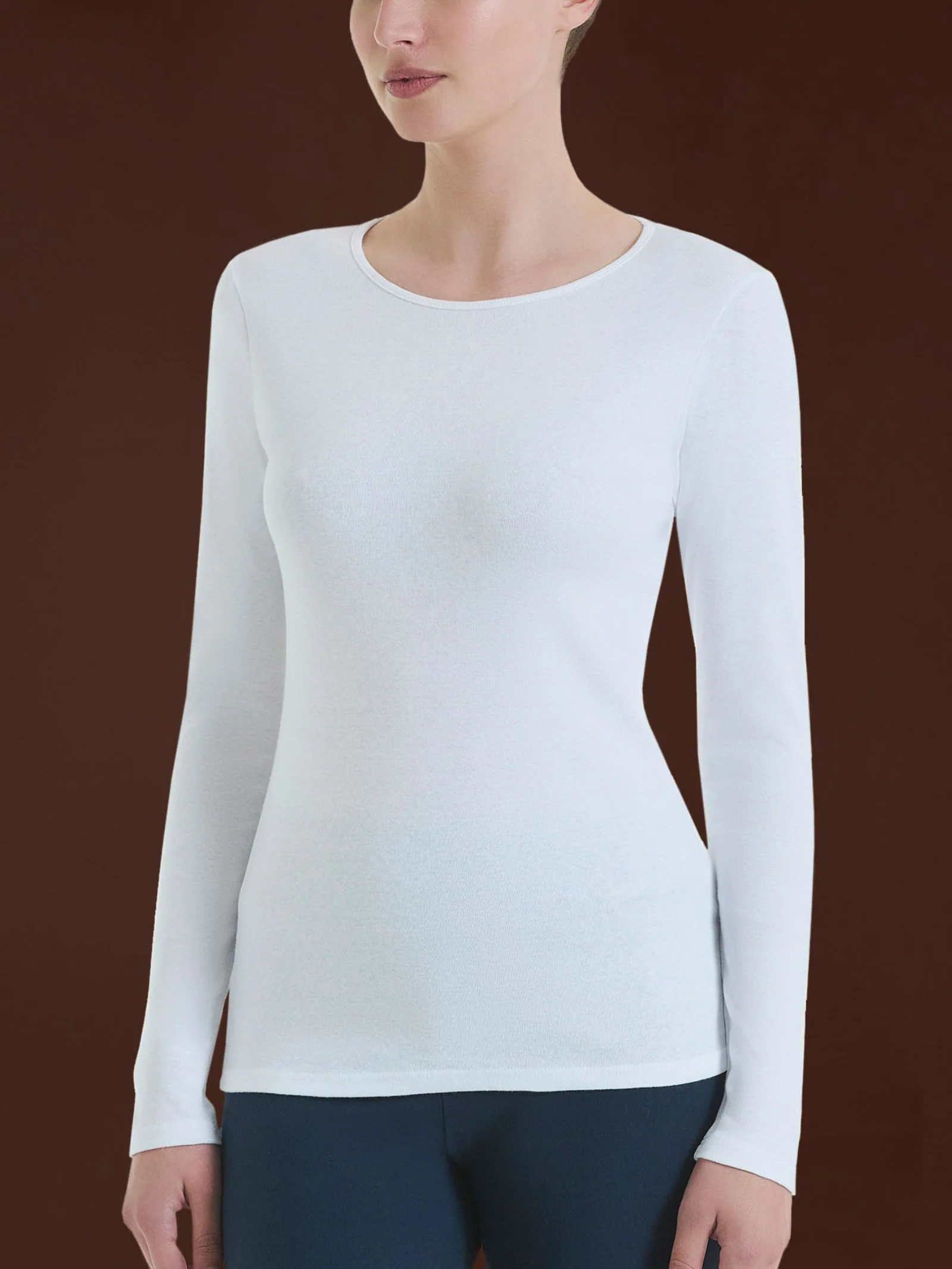 Maglietta girocollo in Thermo Cotton - Rosa Antico - Image 2
