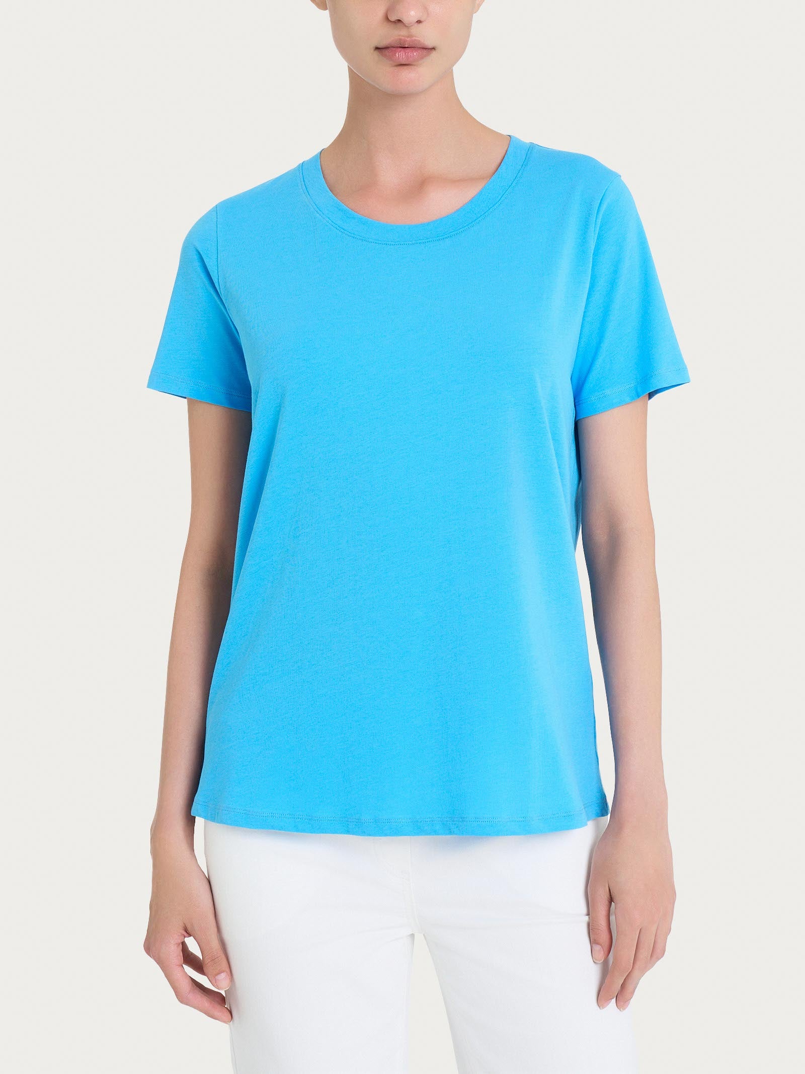 Maglietta tinta unita con manica corta in Ultralight - Azure Blue