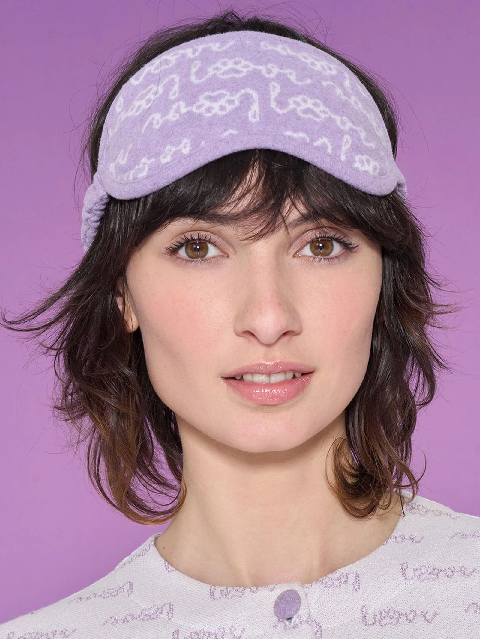 Mascherina love in Cotton Eco Pile - Fant.Lilla