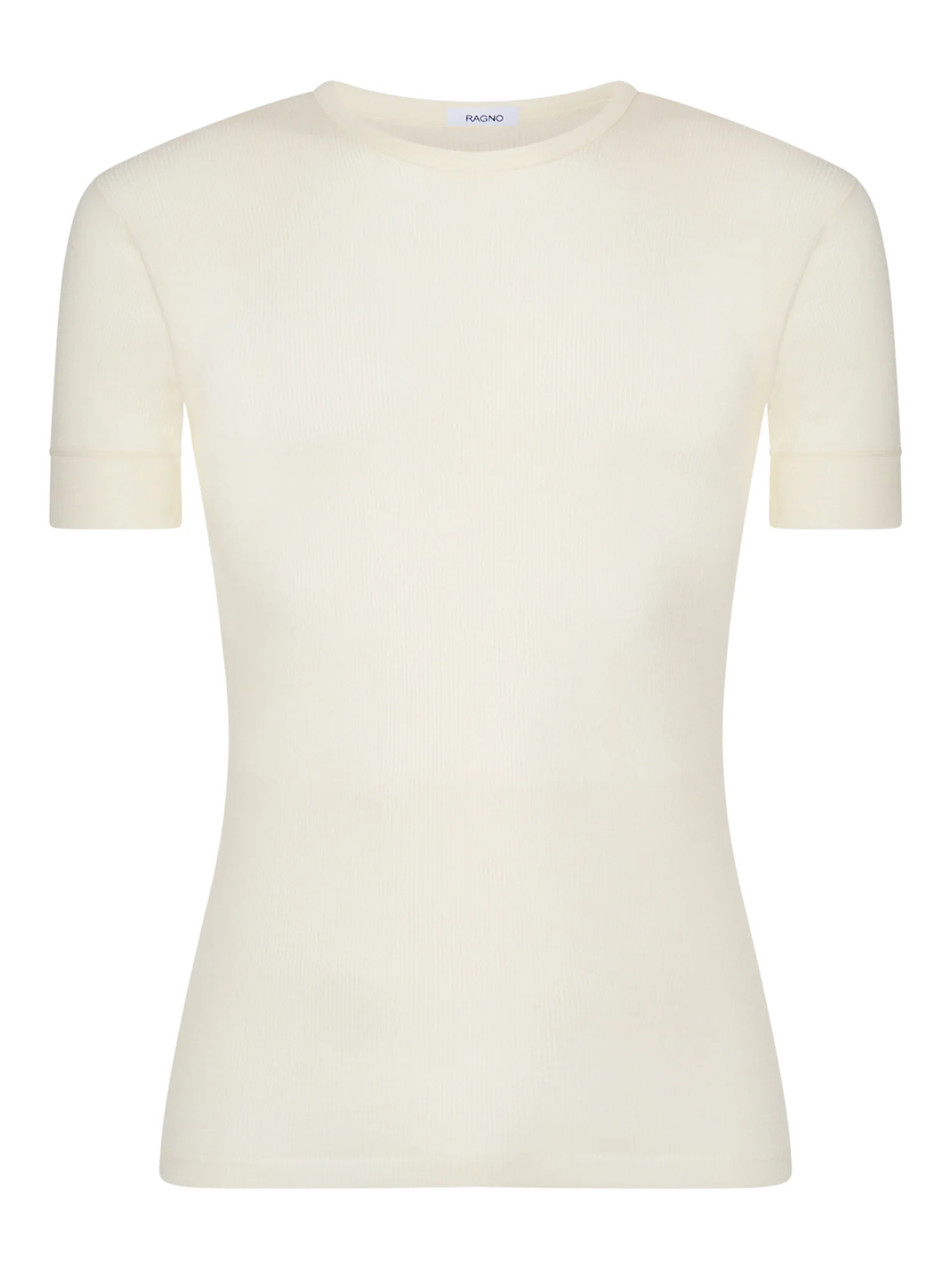 Merino Light - Maglietta girocollo in costina di lana leggera - B.co Lana