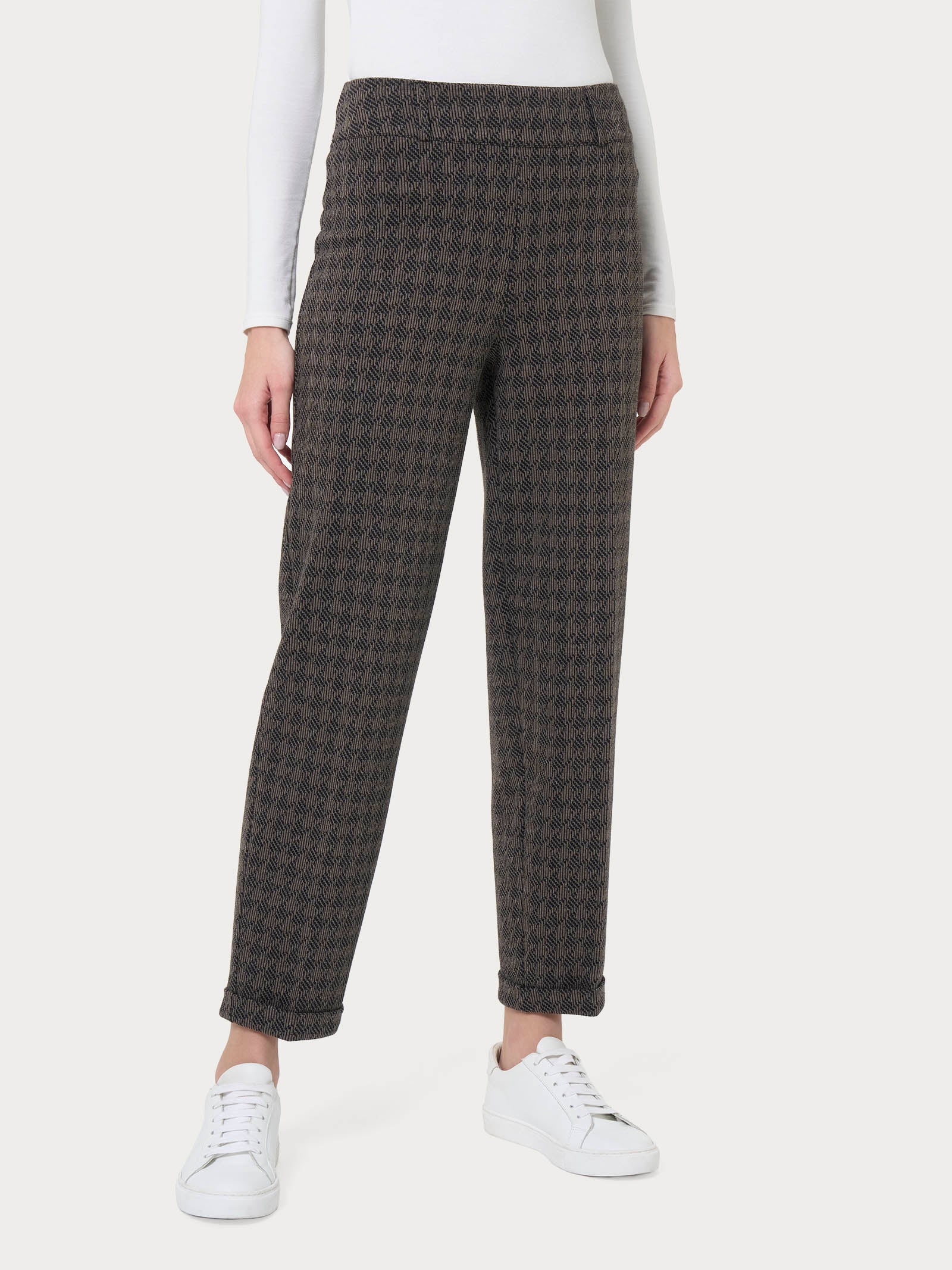 Pantalone a carota in tessuto Eco Jacquard - FANT.PINE BARK