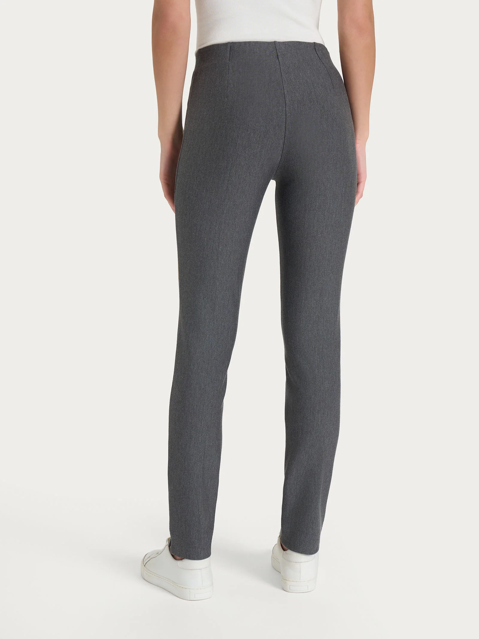 Pantalone a sigaretta con spacchetti in Compact - Ardesia Mel. - Image 2