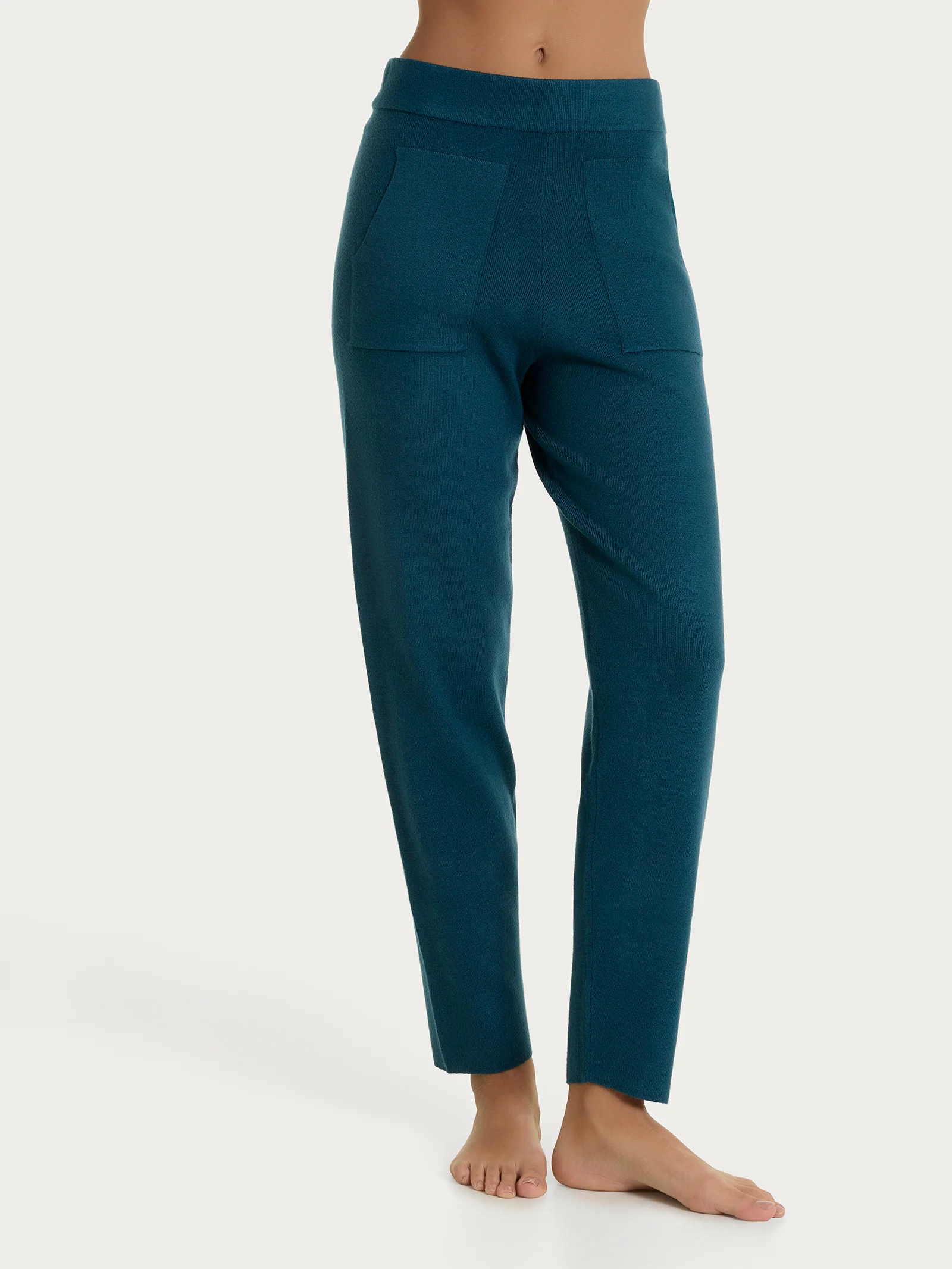 Pantalone a sigaretta con tasche in Super Soft - Reflecting Pond