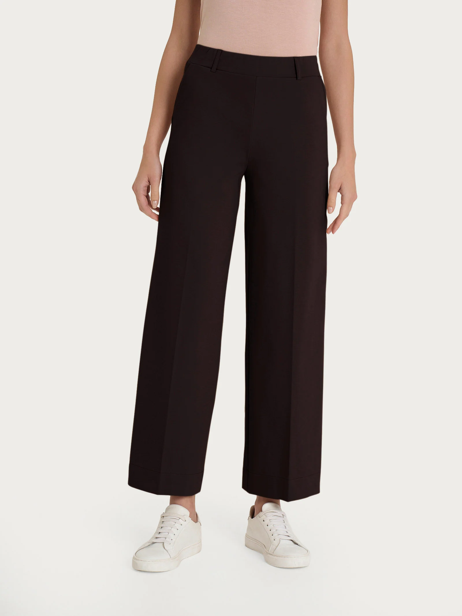 Pantalone ampio alla caviglia con tasche in Compact Light - Chocolate Torte