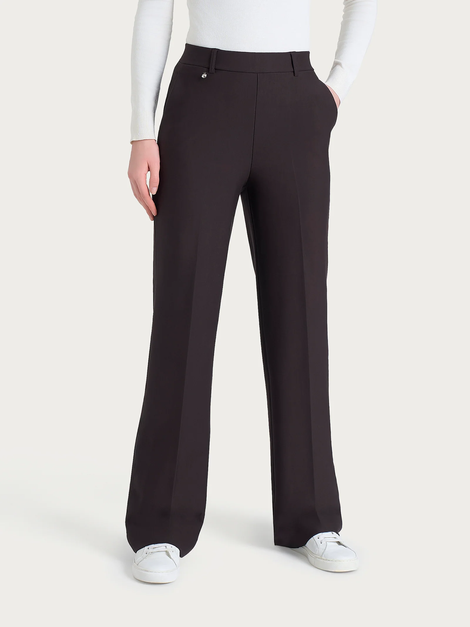 Pantalone ampio con tasche in Compact - Chocolate Torte