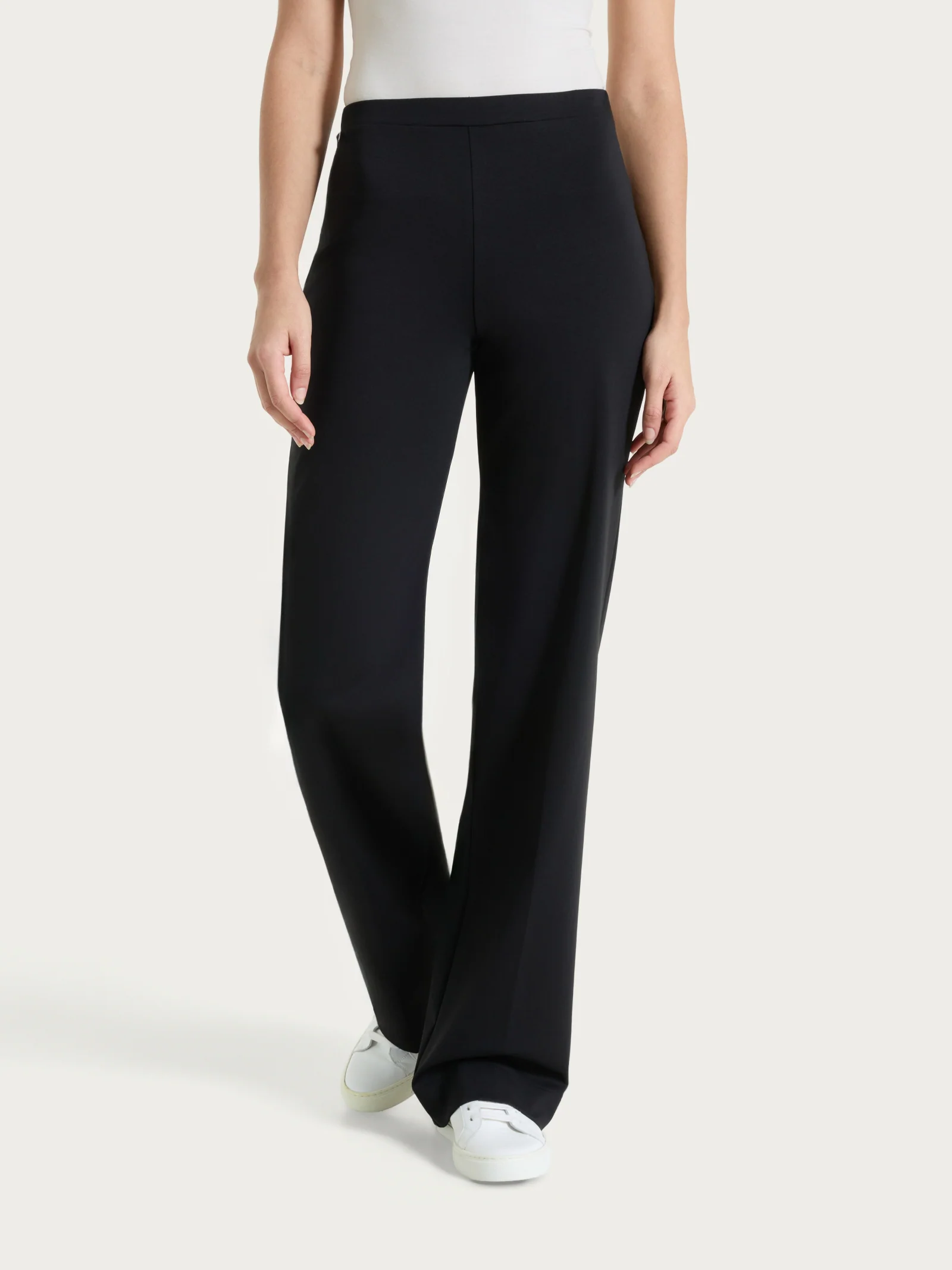 Pantalone ampio in Compact Light - Nero