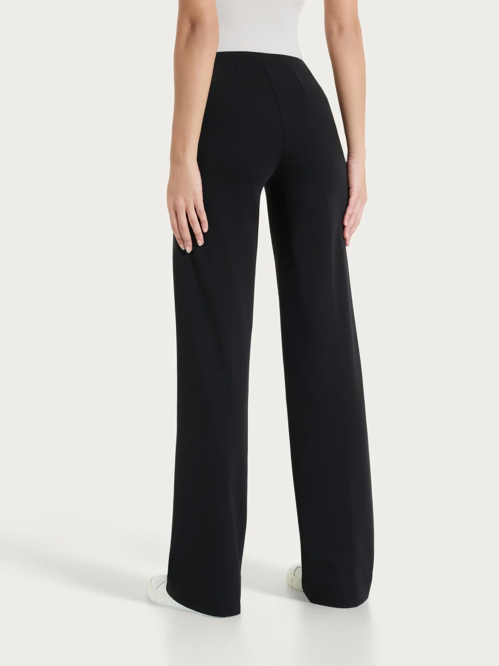 Pantalone ampio in Compact Light - Nero - Image 2