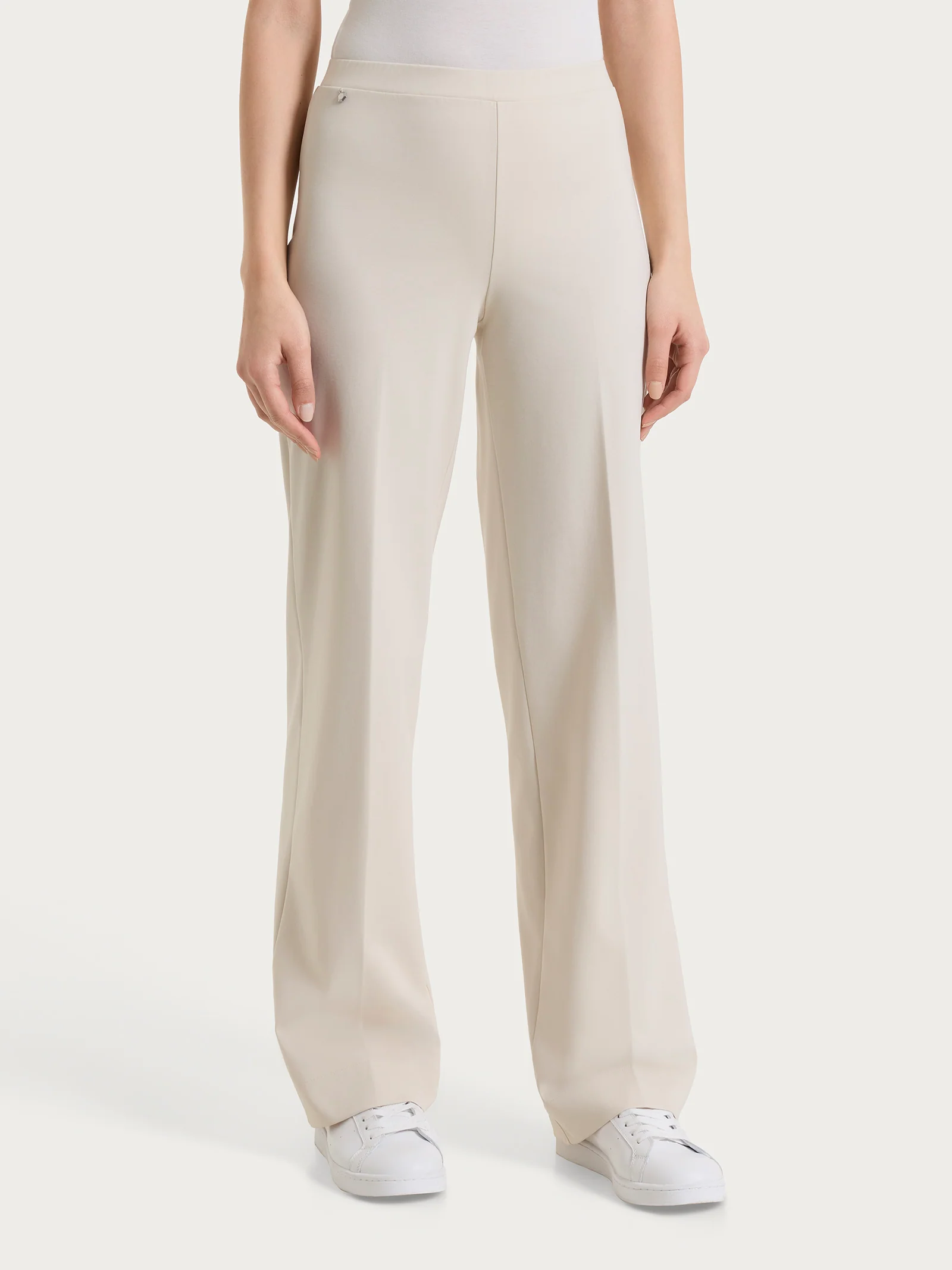 Pantalone ampio in Compact Light - Champignon